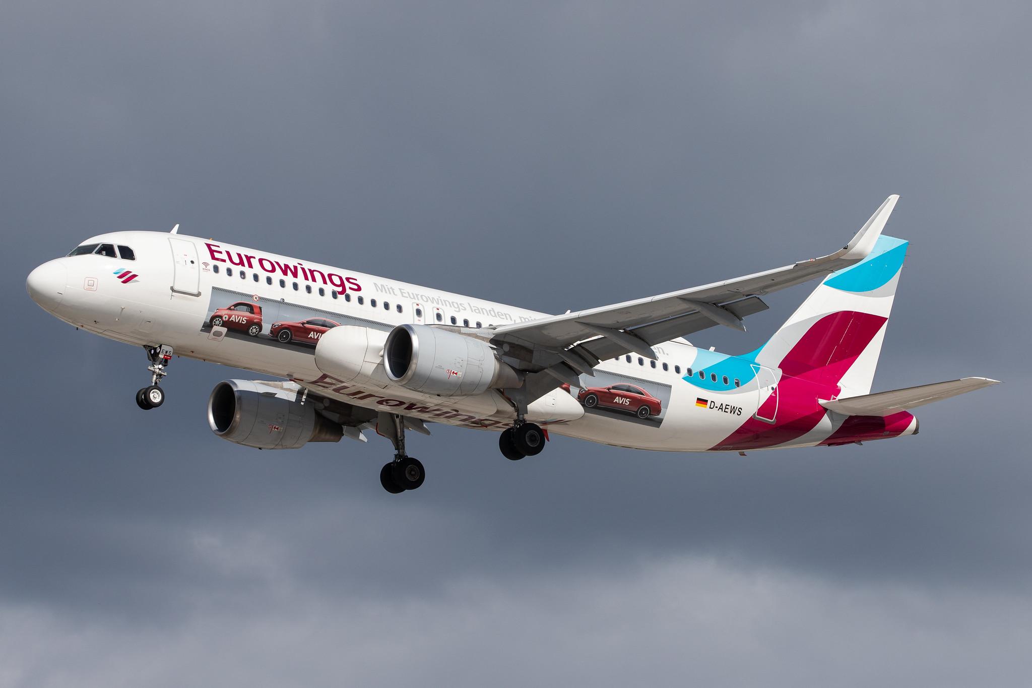 Hamburg Airport: Eurowings (EW / EWG) |  Livery: AVIS Livery |  Airbus A320-214 A320 | D-AEWS | MSN 7439