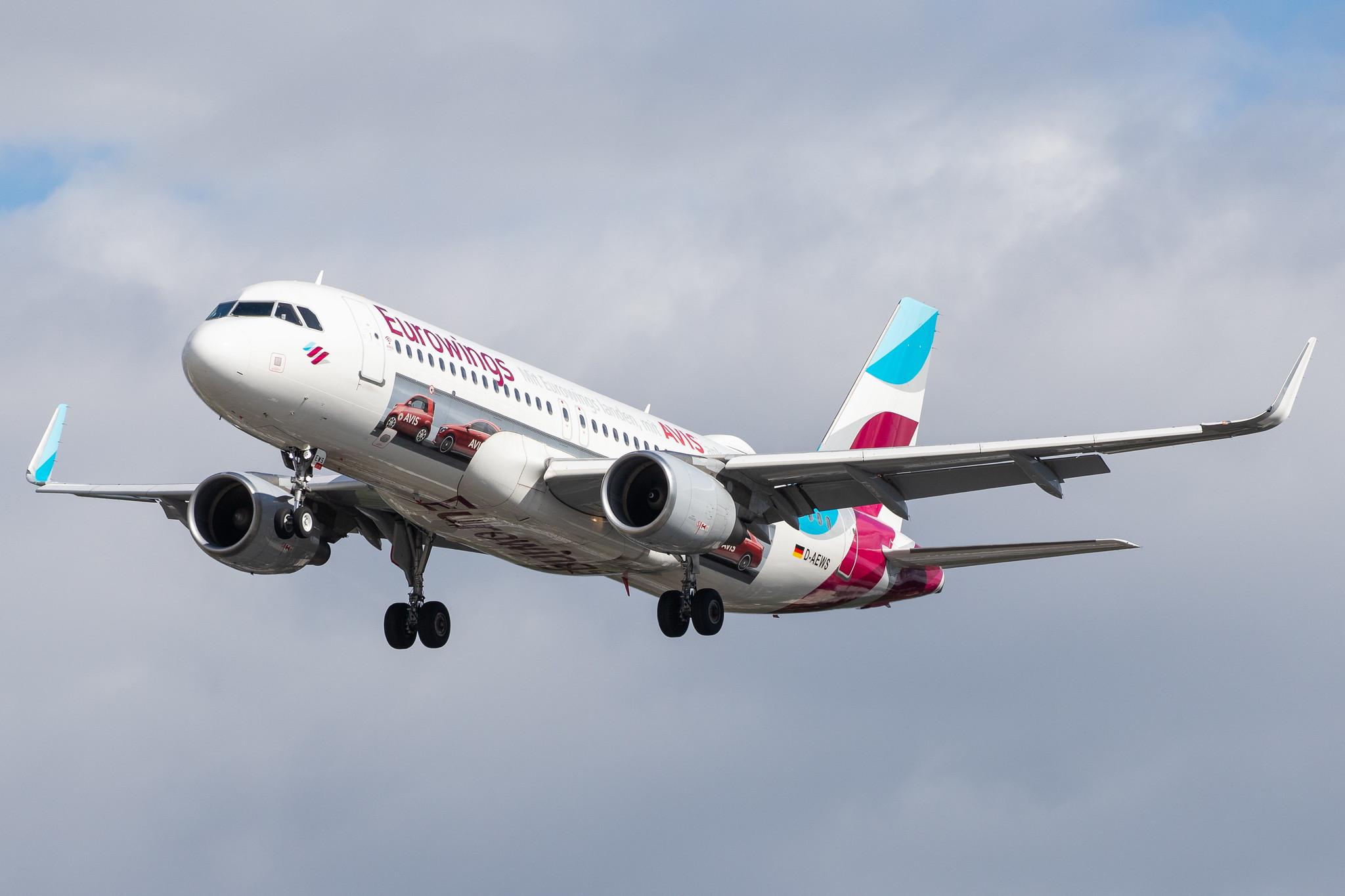 Hamburg Airport: Eurowings (EW / EWG) |  Livery: AVIS Livery |  Airbus A320-214 A320 | D-AEWS | MSN 7439