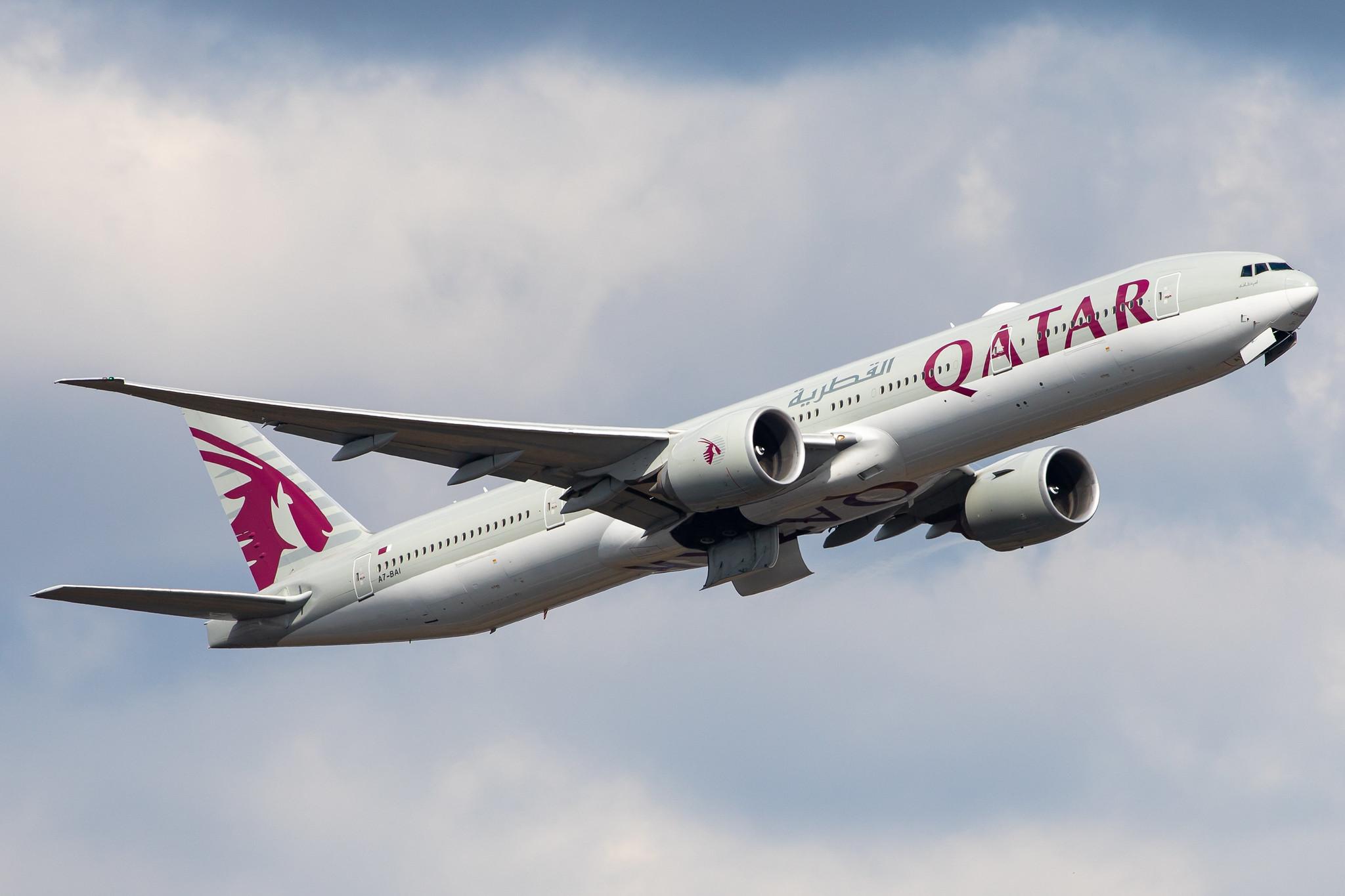 Frankfurt Airport: Qatar Airways (QR / QTR) |  Boeing 777-3DZ(ER) B77W | A7-BAI | MSN 36095