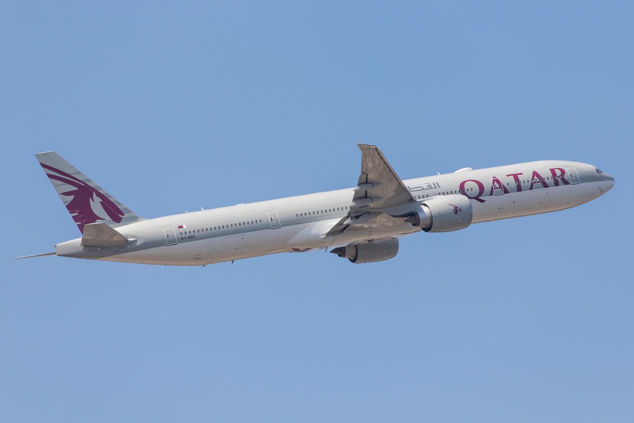 Frankfurt Airport: Qatar Airways (QR / QTR) |  Boeing 777-3DZ(ER) B77W | A7-BEE | MSN 60331