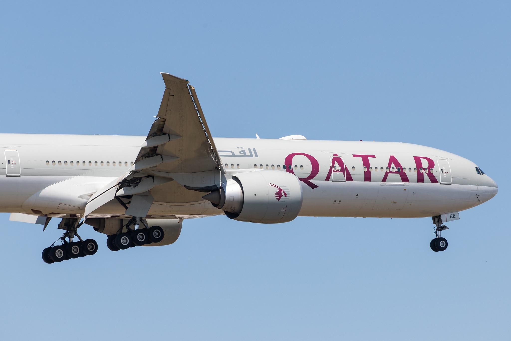 Frankfurt Airport: Qatar Airways (QR / QTR) |  Boeing 777-3DZ(ER) B77W | A7-BEE | MSN 60331