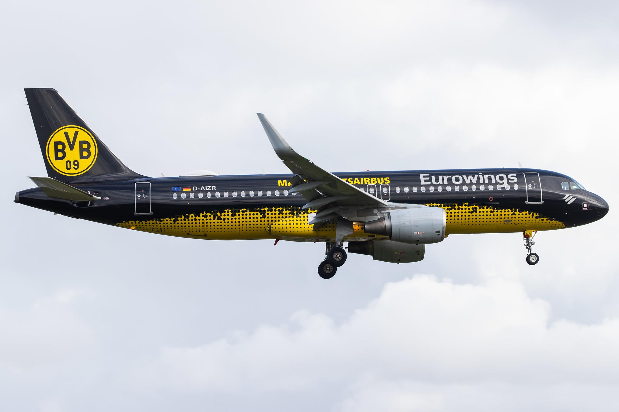 Hamburg Airport: Eurowings (EW / EWG) |  Livery: Borussia Dortmund Livery |  Airbus A320-214 A320 | D-AIZR | MSN 5525