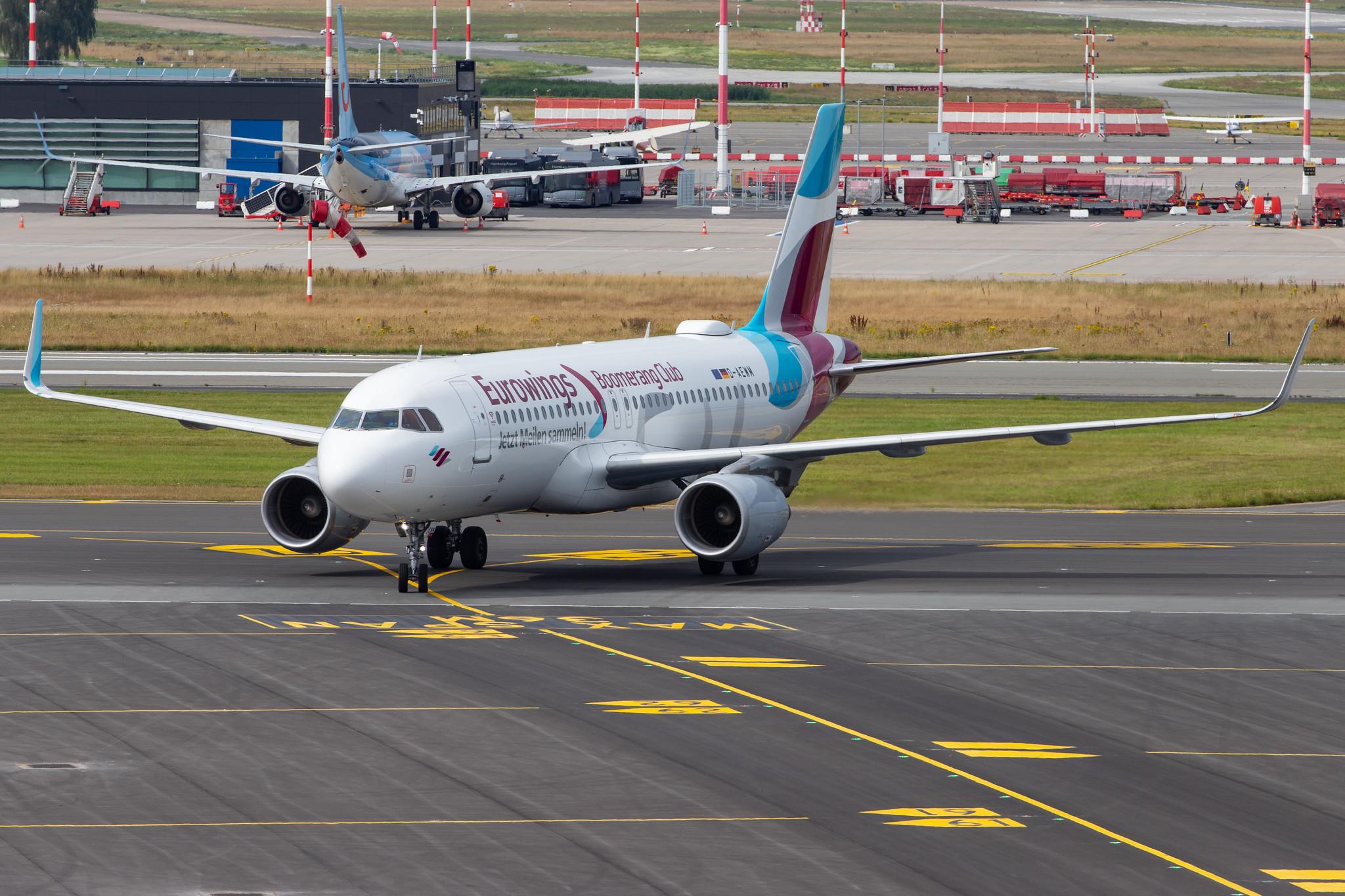 Hamburg Airport: Eurowings (EW / EWG) |  Livery: Boomerang Club Livery |  Airbus A320-214 A320 | D-AEWM | MSN 7259