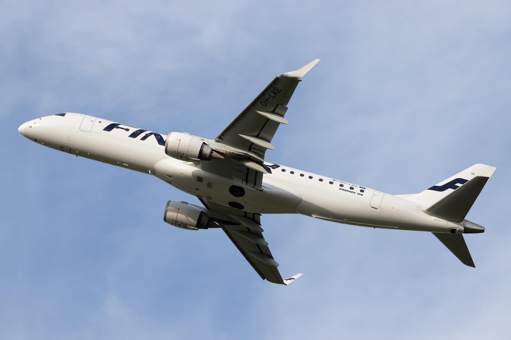 Hamburg Airport: Finnair (AY / FIN) | Operator: NORRA |  Embraer E190LR E190 | OH-LKE | MSN 19000059