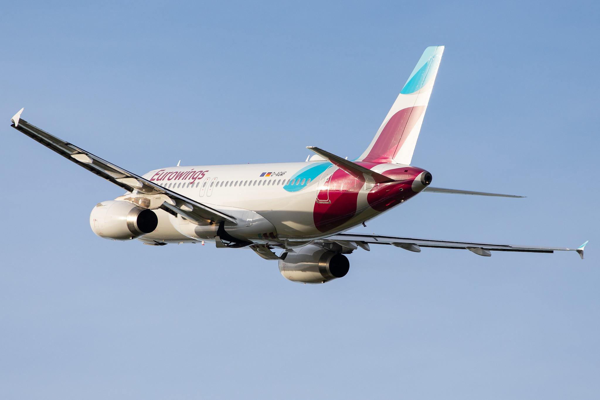 Hamburg Airport: Eurowings (EW / EWG) |  Airbus A319-132 A319 | D-AGWF | MSN 3172