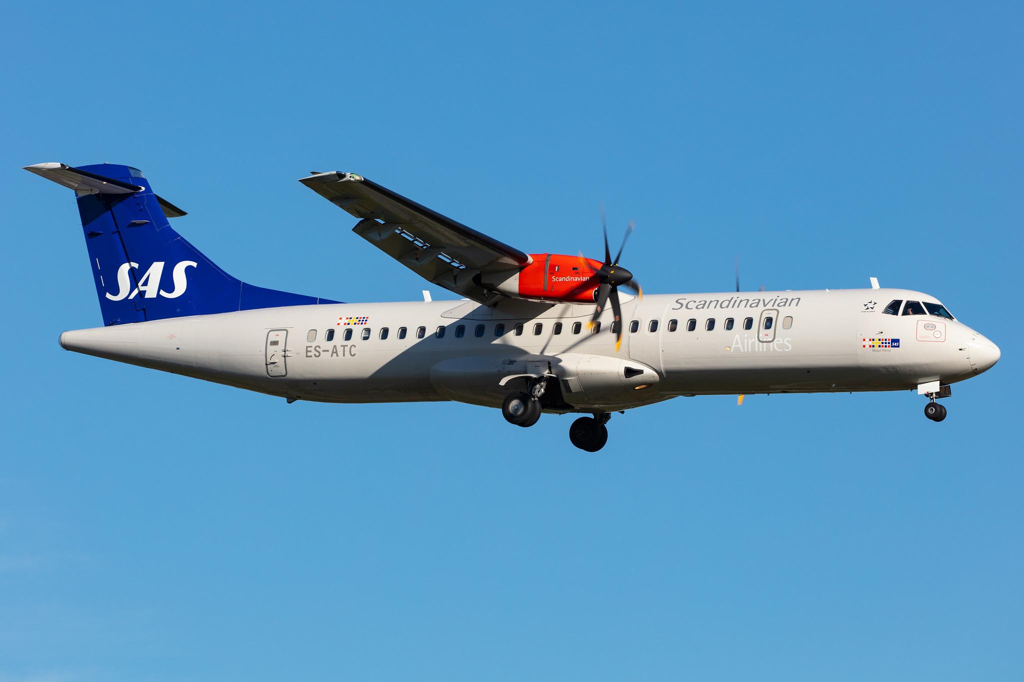 Hamburg Airport: SAS (SK / SAS) | Operator: Xfly |  ATR 72-600 AT76 | ES-ATC | MSN 1164