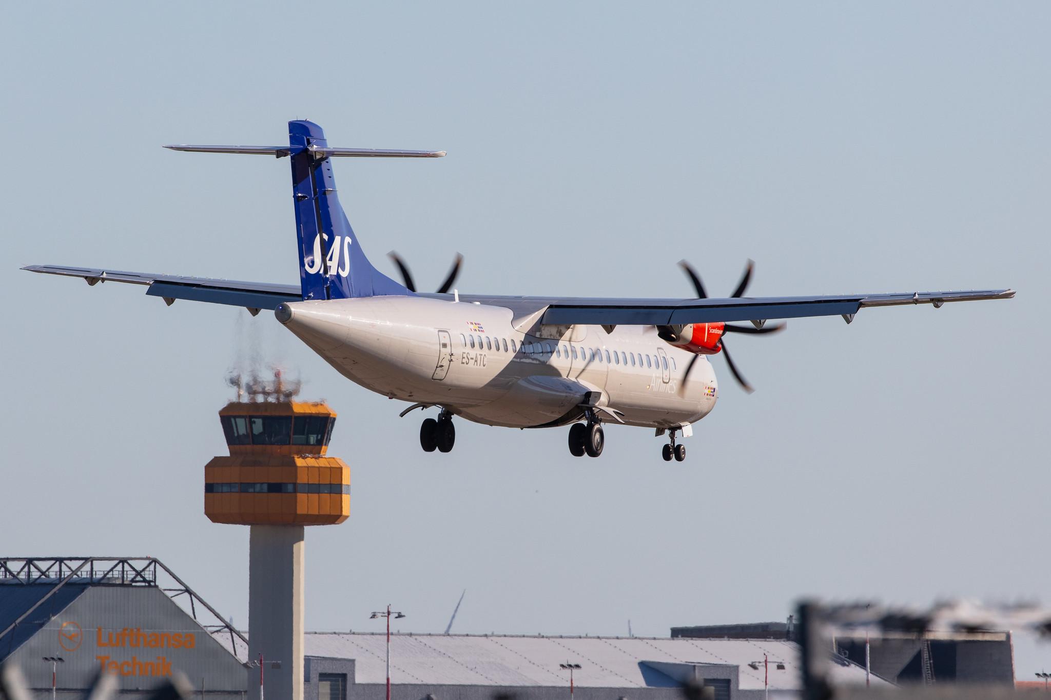 Hamburg Airport: SAS (SK / SAS) | Operator: Xfly |  ATR 72-600 AT76 | ES-ATC | MSN 1164