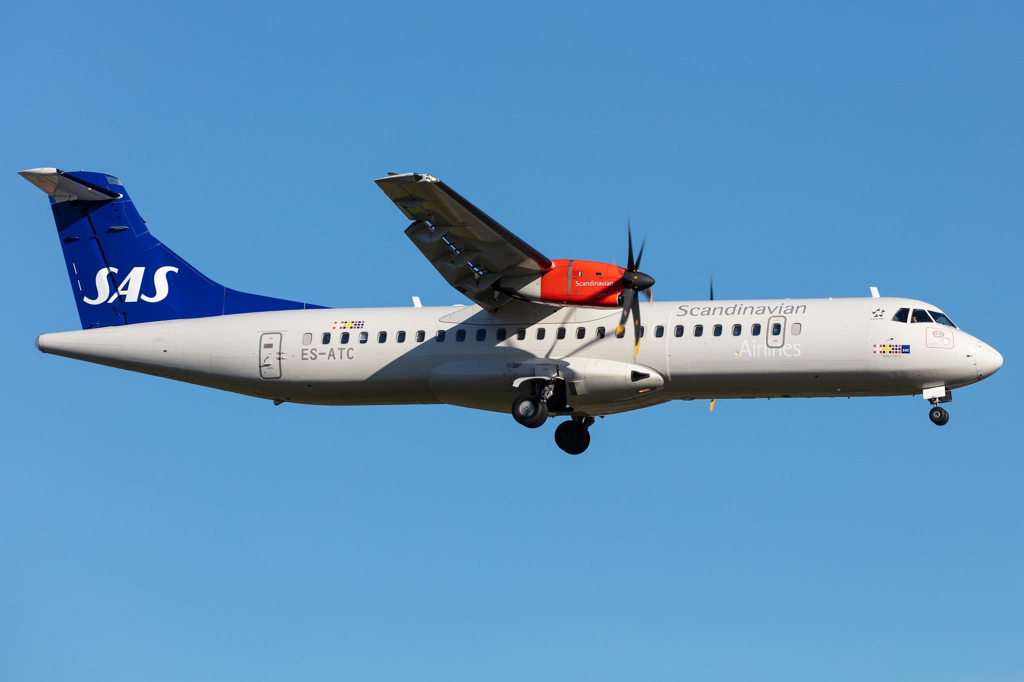 Hamburg Airport: SAS (SK / SAS) | Operator: Xfly |  ATR 72-600 AT76 | ES-ATC | MSN 1164