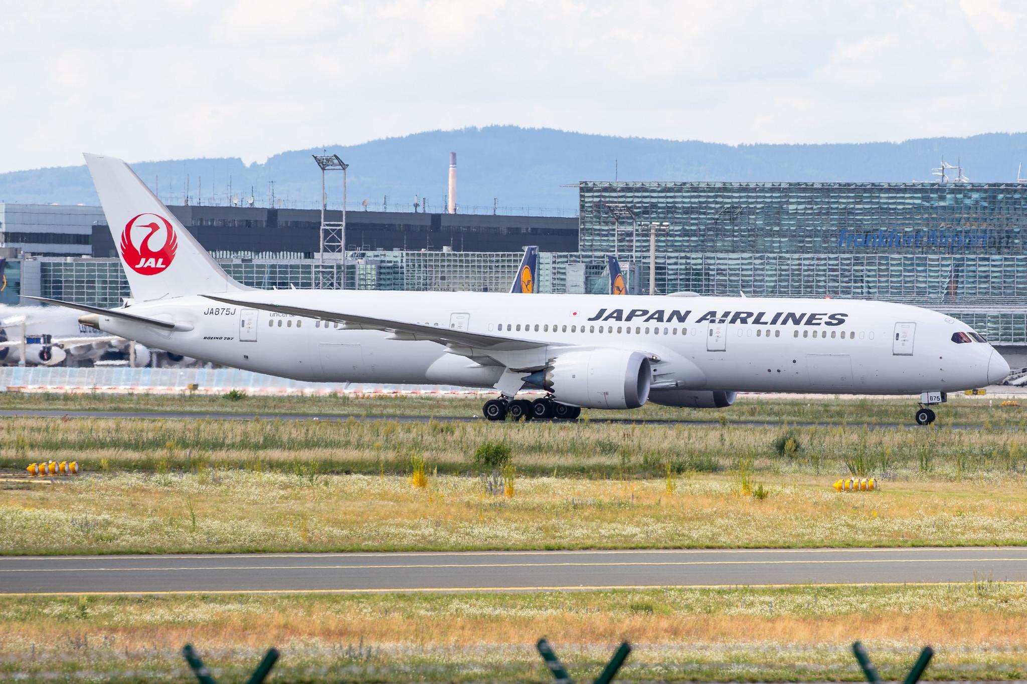 Frankfurt Airport: Japan Airlines (JL / JAL) |  Boeing 787-9 Dreamliner B789 | JA875J | MSN 38134