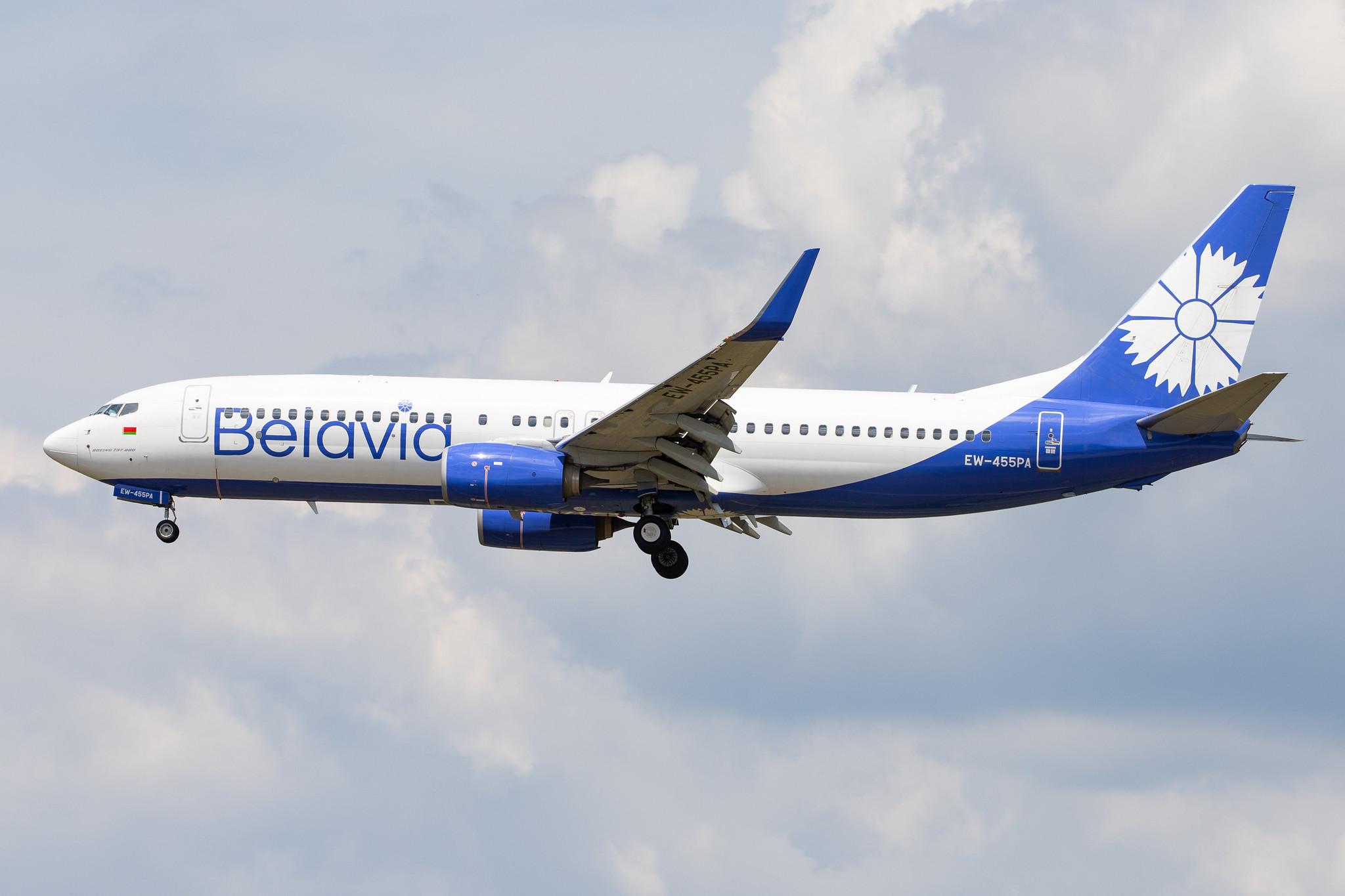 Frankfurt Airport: Belavia (B2 / BRU) |  Boeing 737-8ZM B738 | EW-455PA | MSN 61421