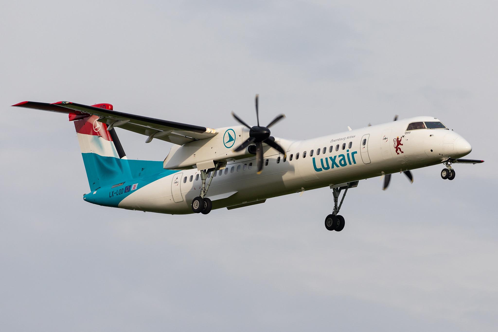 Hamburg Airport: Luxair (LG / LGL) |  De Havilland Canada Dash 8-400 DH8D | LX-LQD | MSN 4525