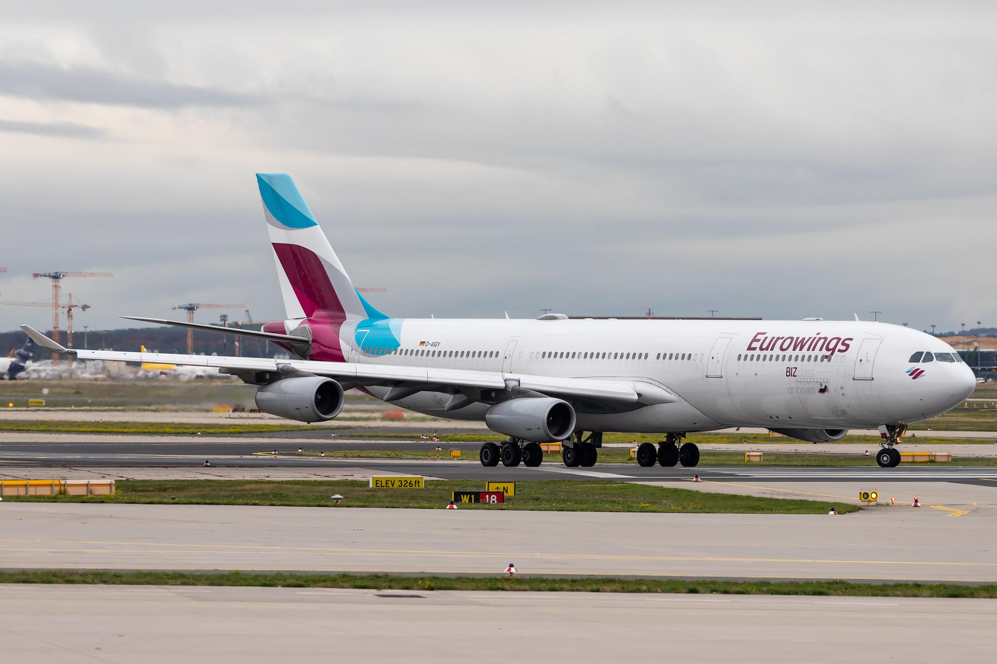 Frankfurt Airport: Eurowings (EW / EWG) |  Airbus A340-313 A343 | D-AIGY | MSN 0335