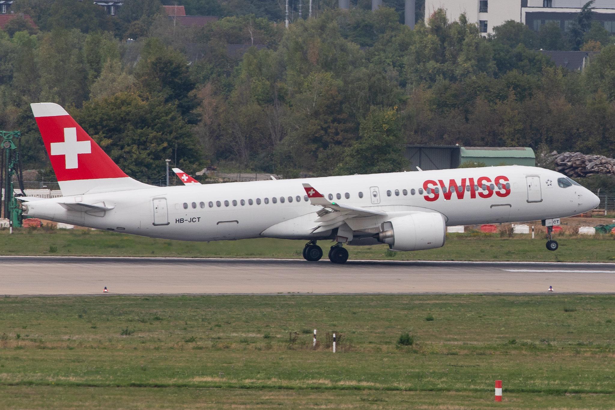 Düsseldorf Airport: Swiss (LX / SWR) |  Airbus A220-300 BCS3 | HB-JCT | MSN 55046