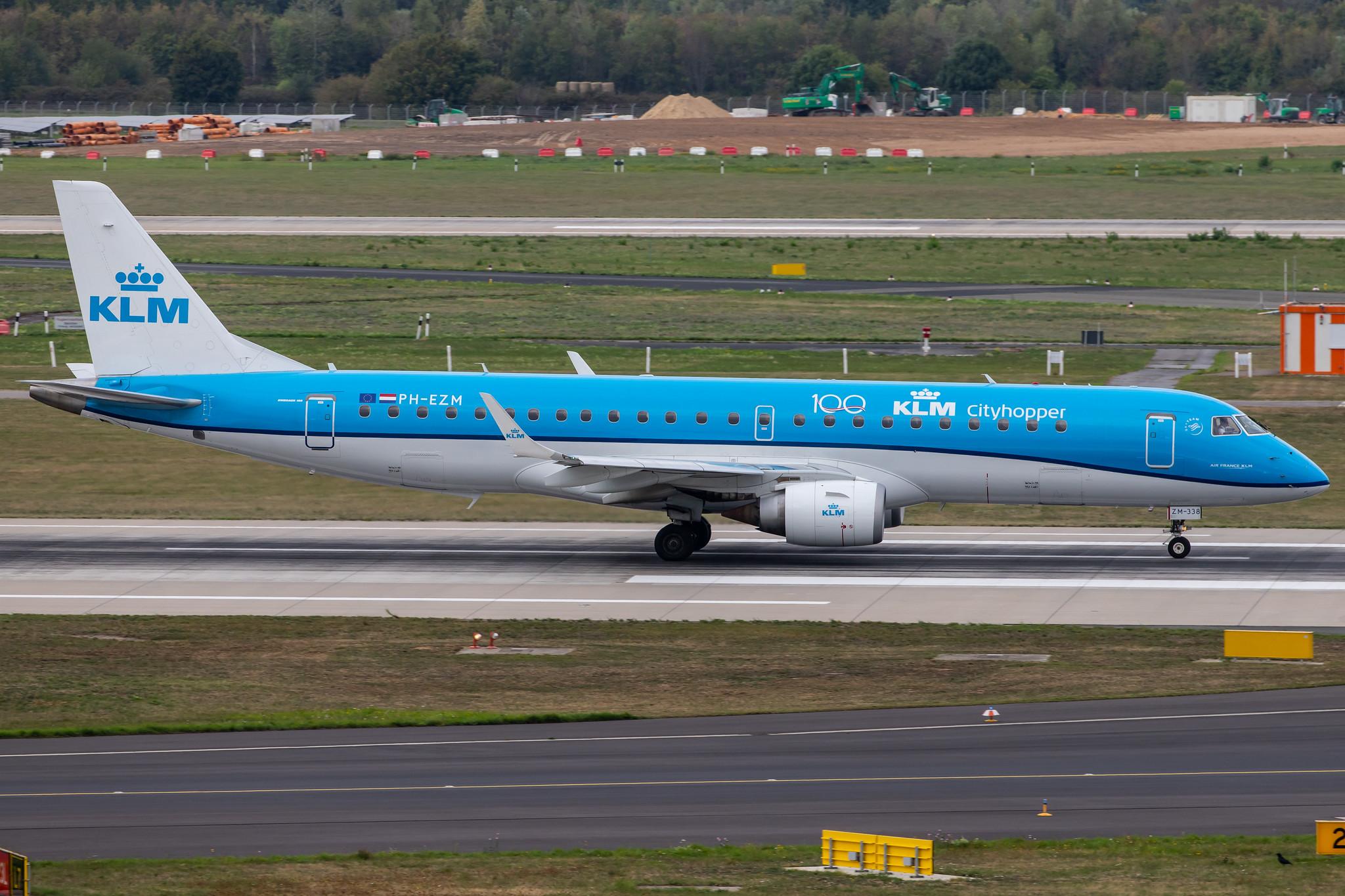 Düsseldorf Airport: KLM (KL / KLM) | Operator: KLM Cityhopper |  Embraer E190STD E190 | PH-EZM | MSN 19000338