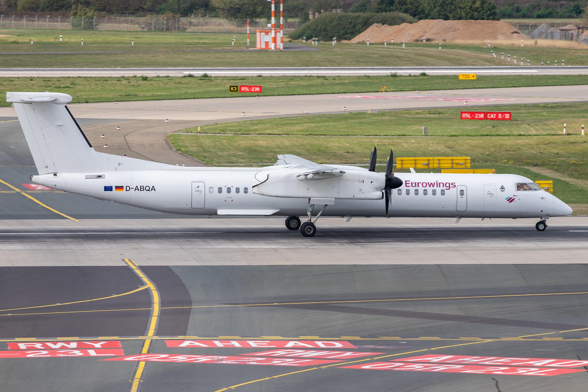 Düsseldorf Airport: Eurowings (EW / EWG) | Operator: Luftfahrtgesellschaft Walter |  De Havilland Canada Dash 8-400 DH8D | D-ABQA | MSN 4223