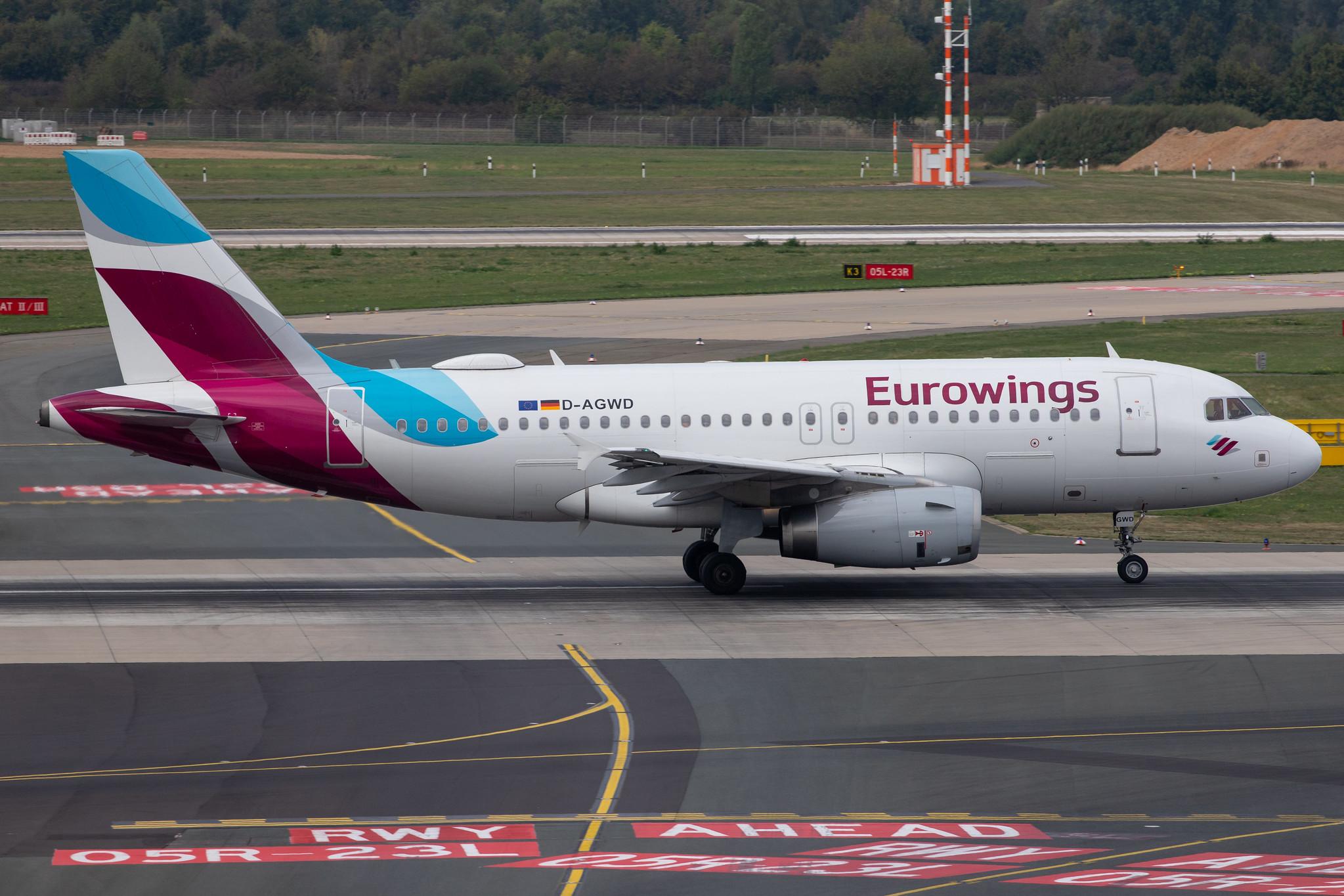 Düsseldorf Airport: Eurowings (EW / EWG) |  Airbus A319-132 A319 | D-AGWD | MSN 3011