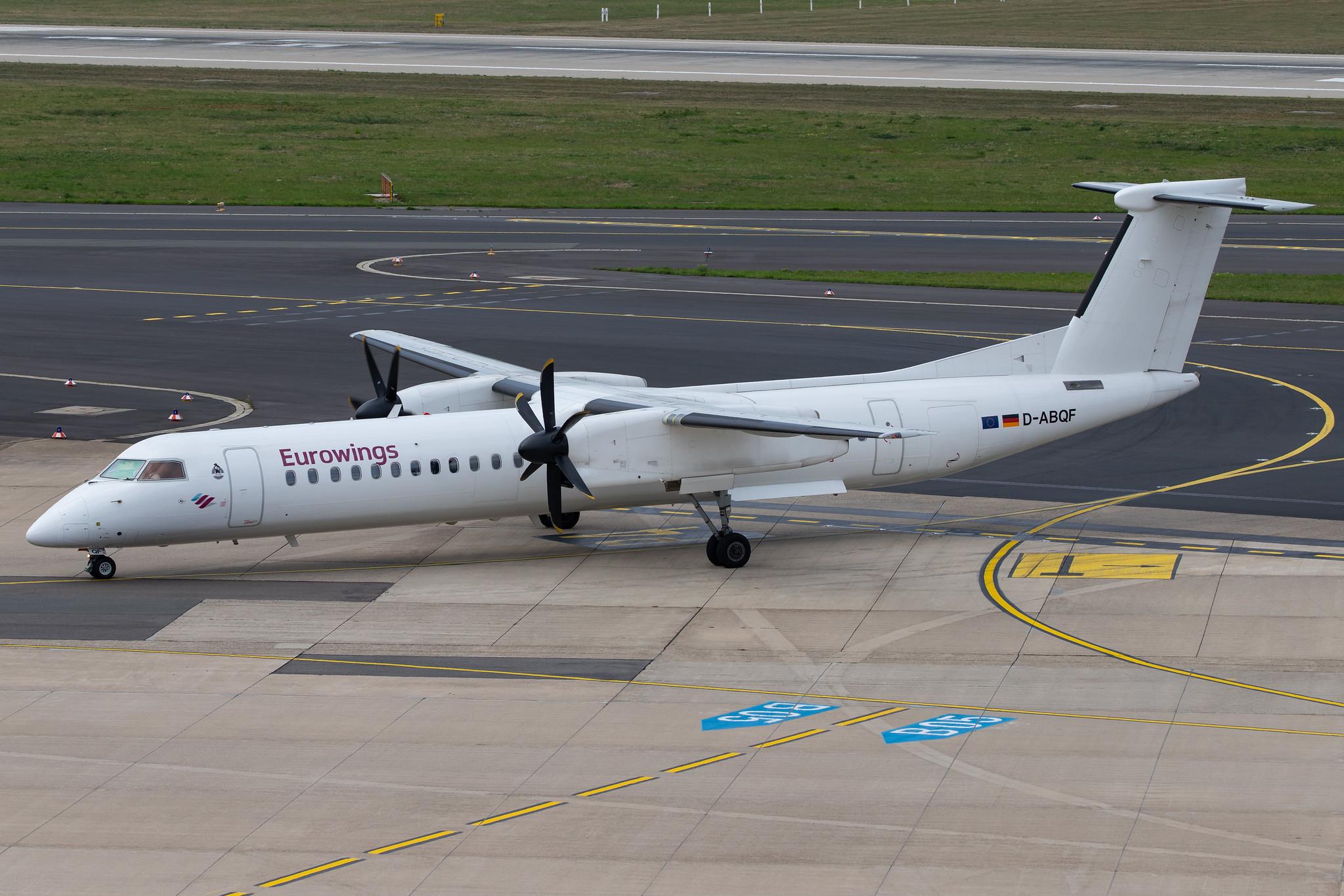 Düsseldorf Airport: Eurowings (EW / EWG) | Operator: Luftfahrtgesellschaft Walter |  De Havilland Canada Dash 8-400 DH8D | D-ABQF | MSN 4245