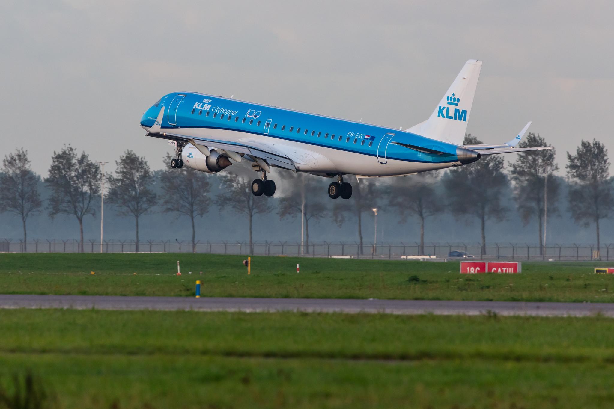 Amsterdam Airport Schiphol: KLM (KL / KLM) | Operator: KLM Cityhopper |  Embraer E190STD E190 | PH-EXC | MSN 19000659