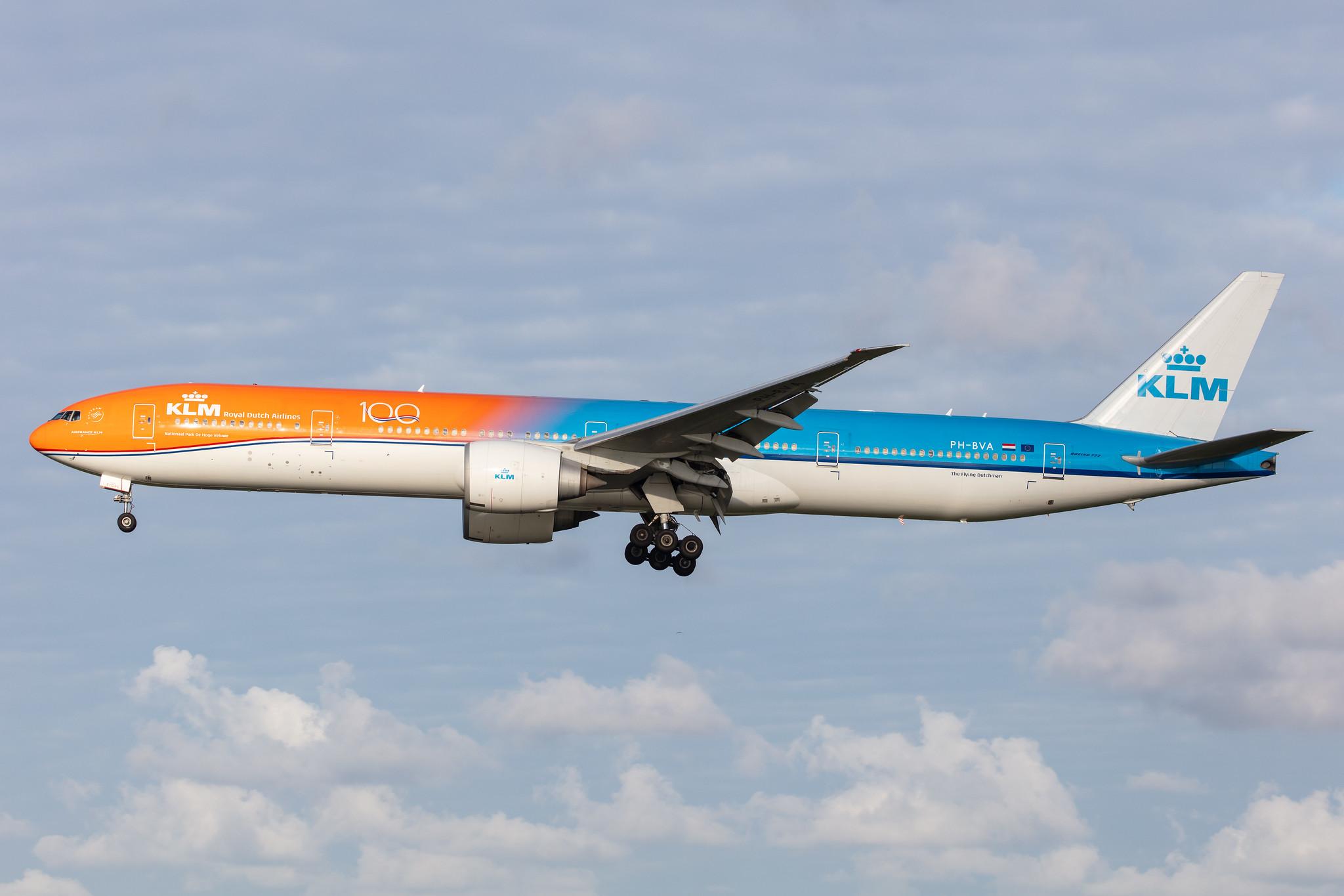 Amsterdam Airport Schiphol: KLM (KL / KLM) |  Livery: Orange Pride Livery |  Boeing 777-306(ER) B77W | PH-BVA | MSN 35671
