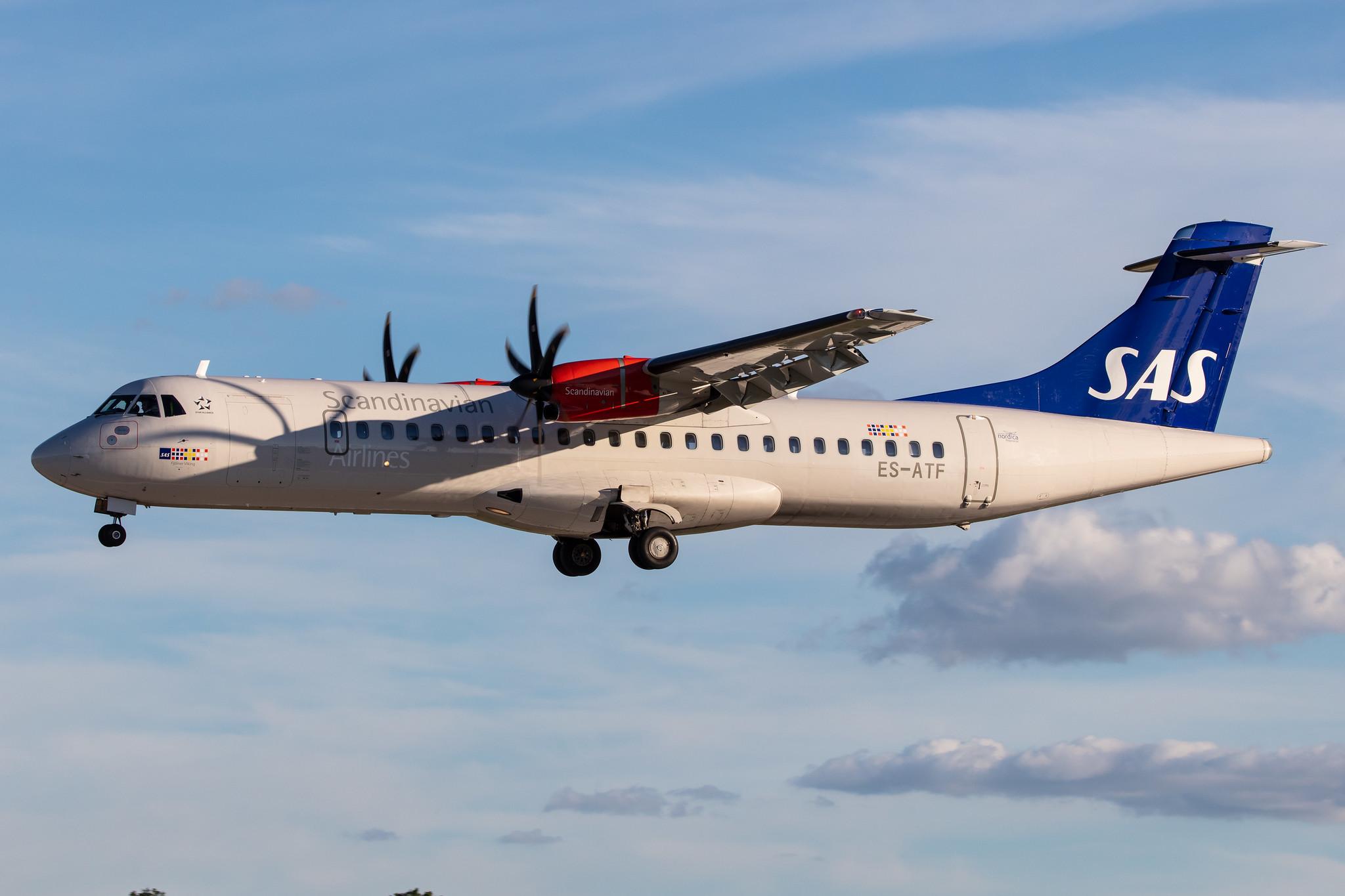Hamburg Airport: SAS (SK / SAS) | Operator: Xfly |  ATR 72-600 AT76 | ES-ATF | MSN 1131