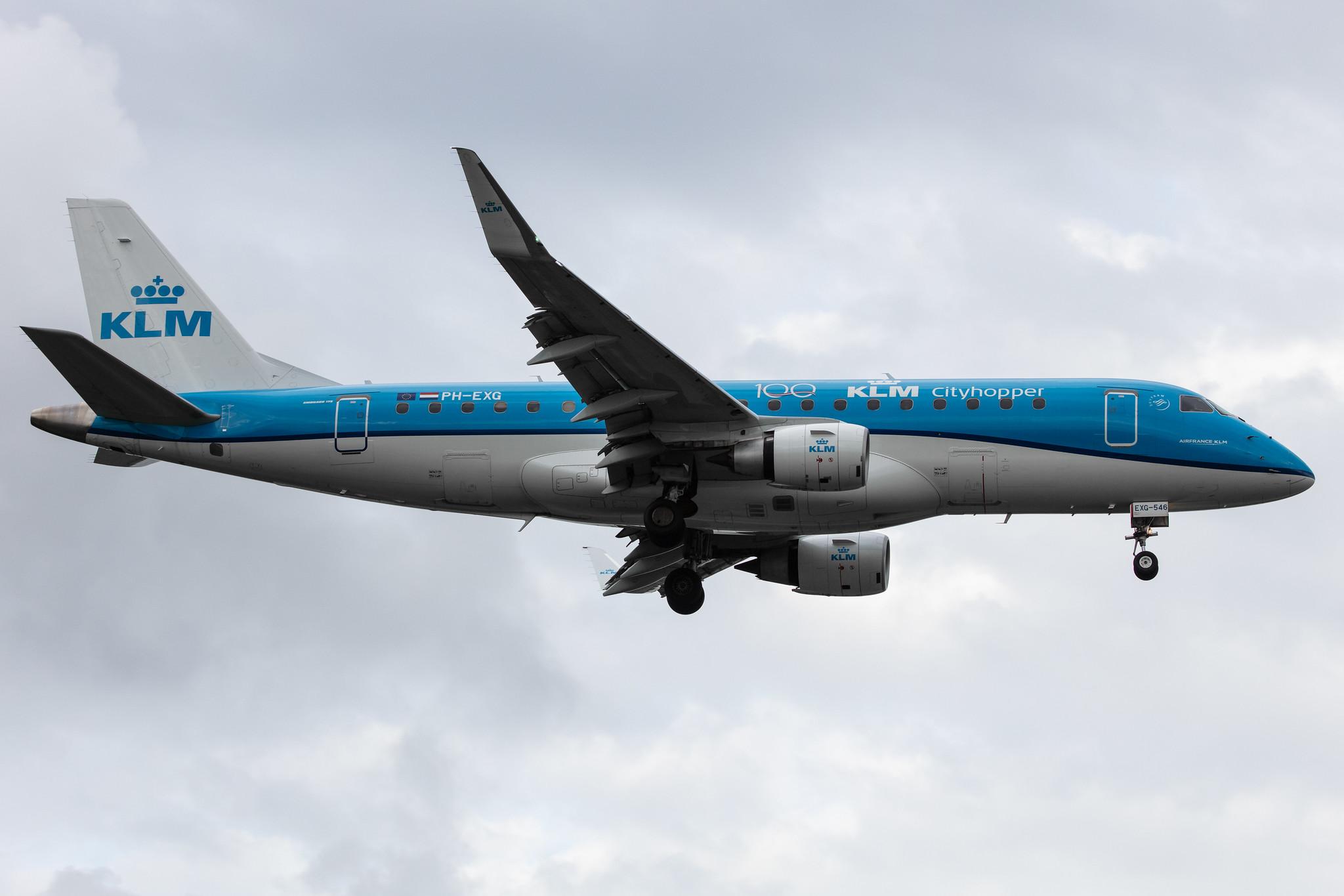 Amsterdam Airport Schiphol: KLM (KL / KLM) | Operator: KLM Cityhopper |  Embraer E175STD E75L | PH-EXG | MSN 17000546