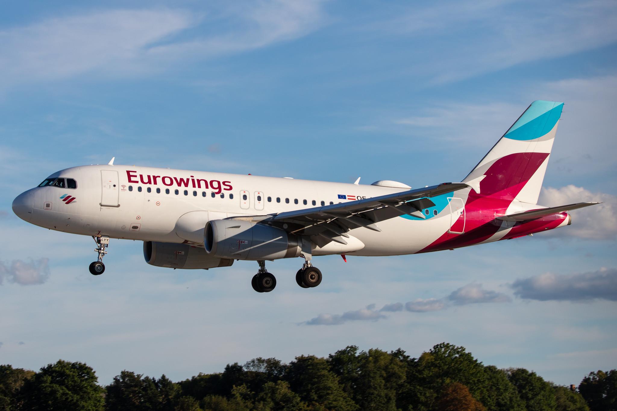 Hamburg Airport: Eurowings (EW / EWG) | Operator: Eurowings Europe |  Airbus A319-132 A319 | OE-LYY | MSN 4256