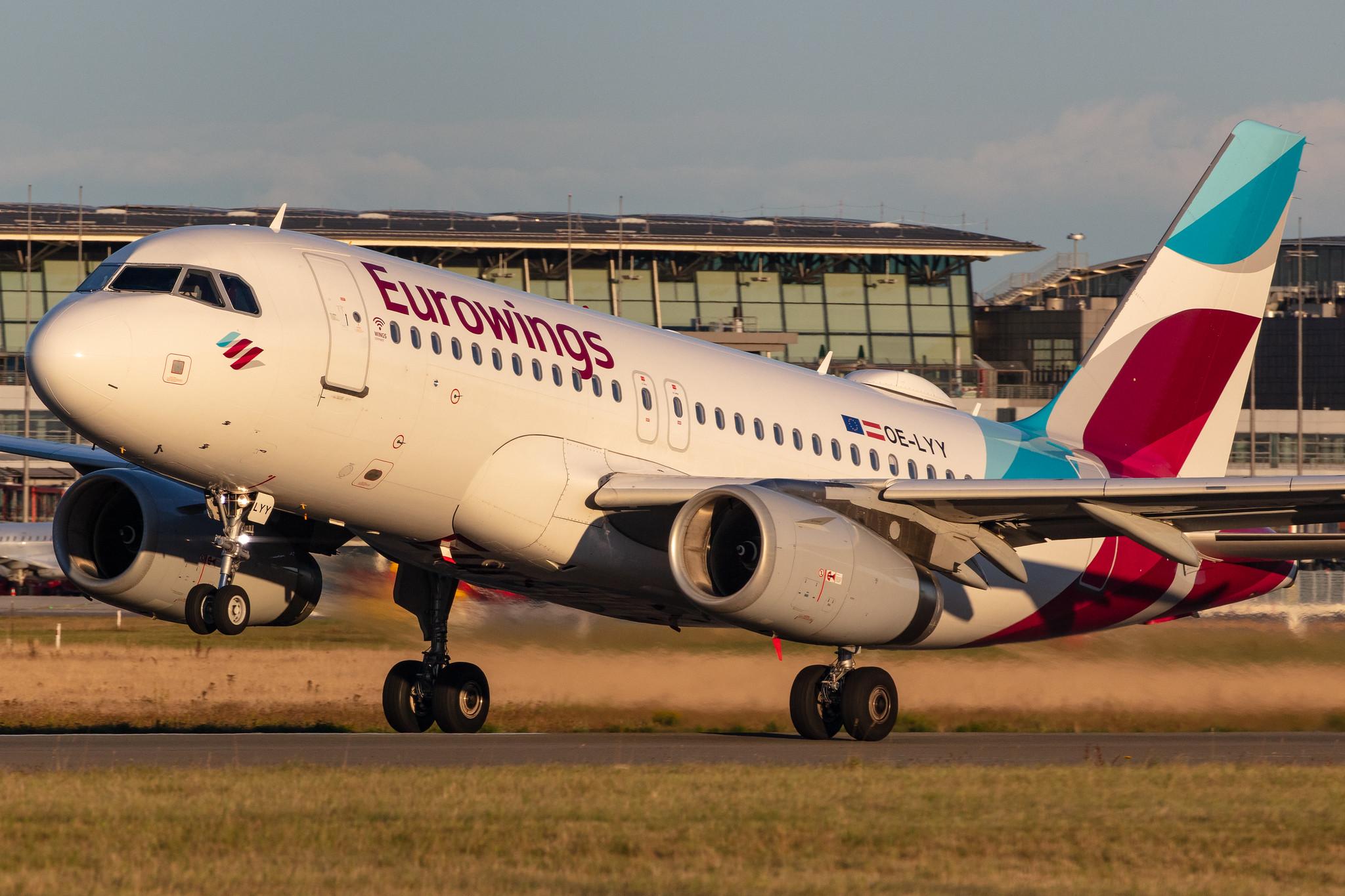 Hamburg Airport: Eurowings (EW / EWG) | Operator: Eurowings Europe |  Airbus A319-132 A319 | OE-LYY | MSN 4256