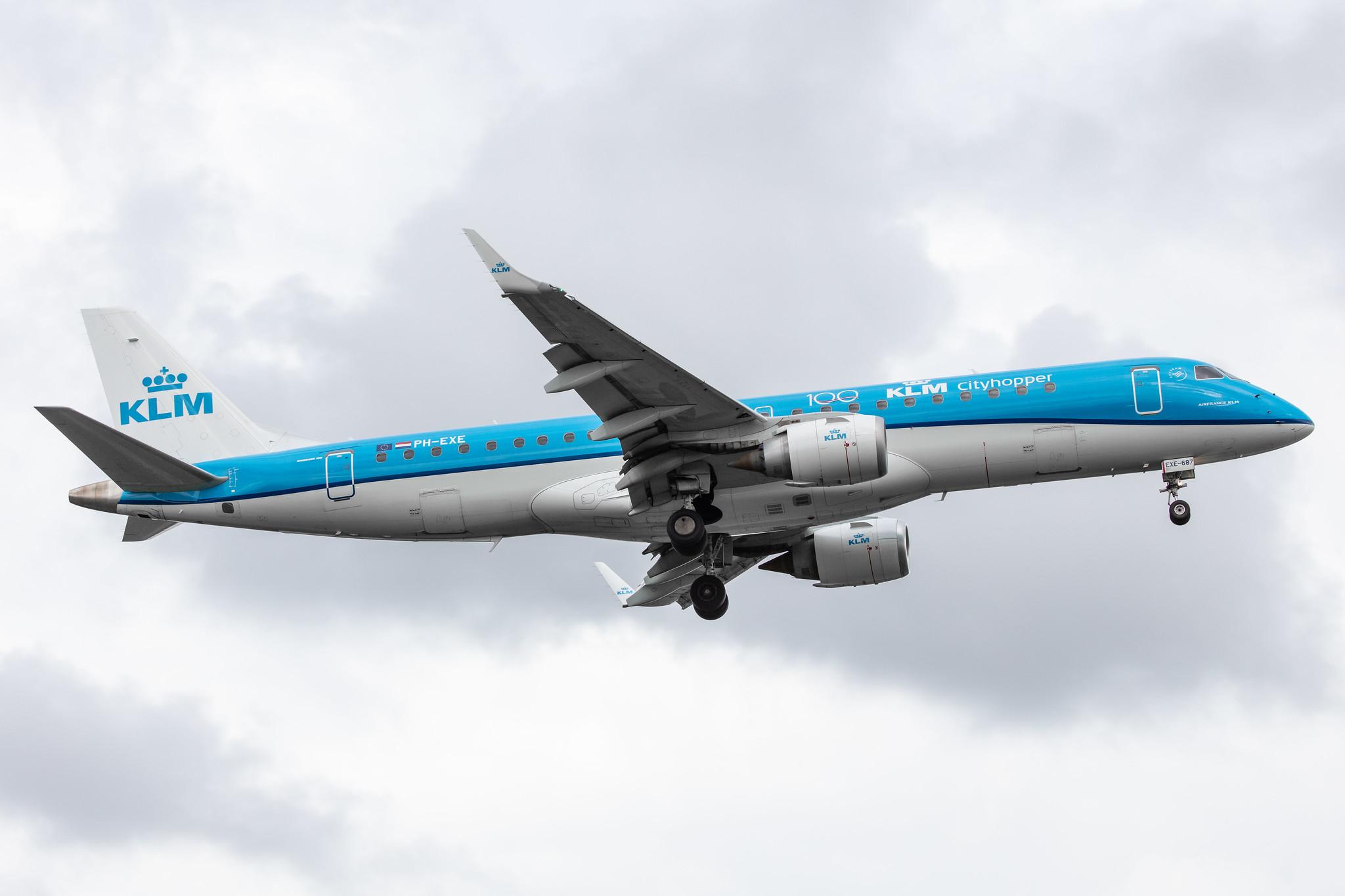 Amsterdam Airport Schiphol: KLM (KL / KLM) | Operator: KLM Cityhopper |  Embraer E190STD E190 | PH-EXE | MSN 19000687