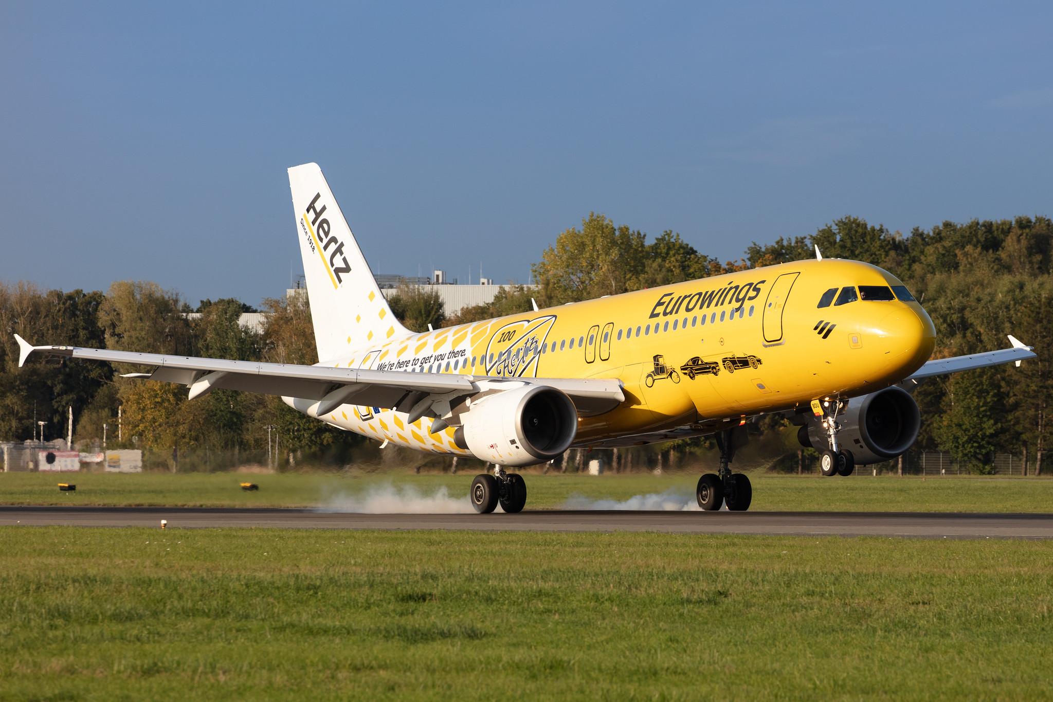 Hamburg Airport: Eurowings (EW / EWG) |  Livery: Hertz Livery |  Airbus A320-214 A320 | D-ABDU | MSN 3516