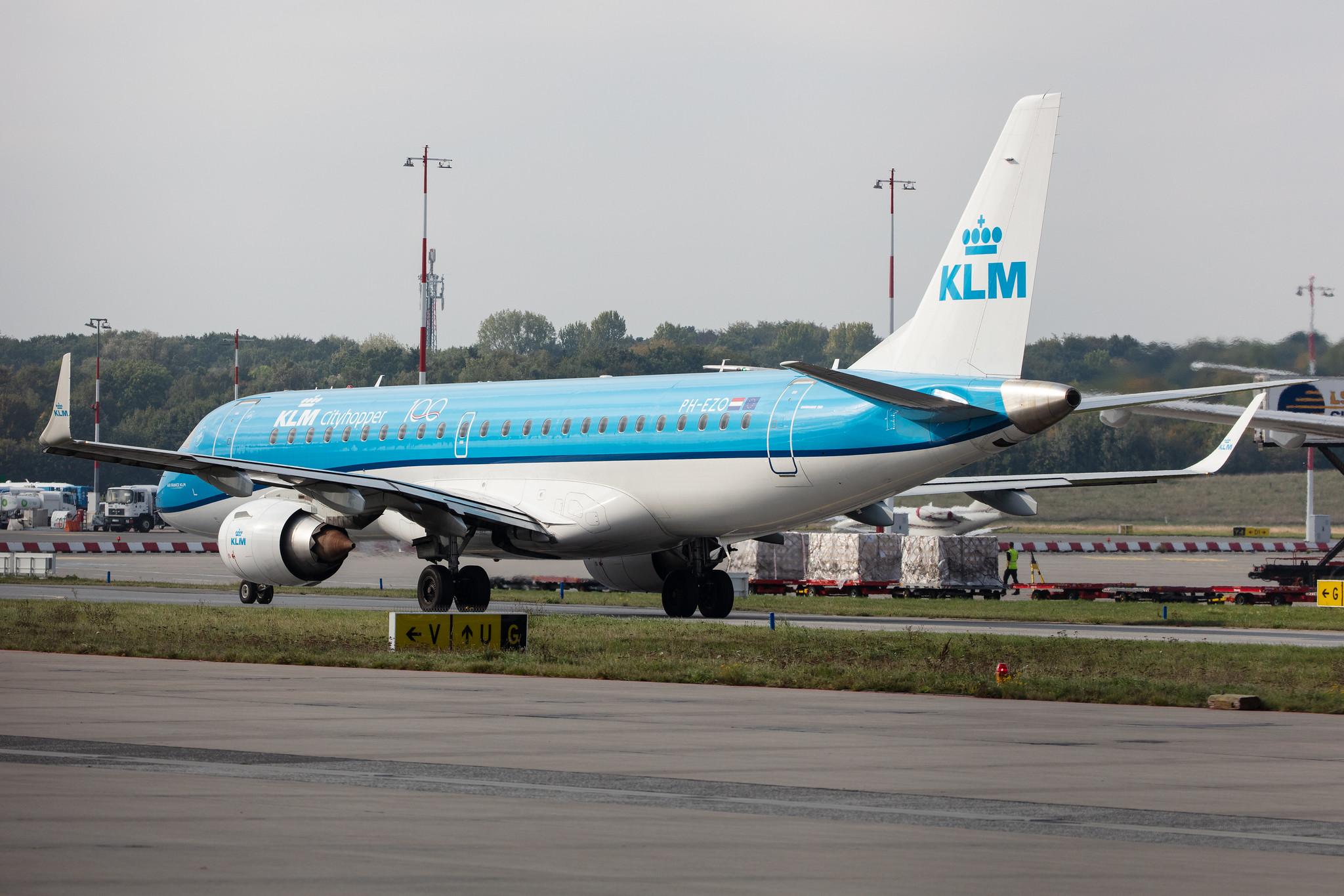 Hamburg Airport: KLM (KL / KLM) | Operator: KLM Cityhopper |  Embraer E190STD E190 | PH-EZO | MSN 19000345