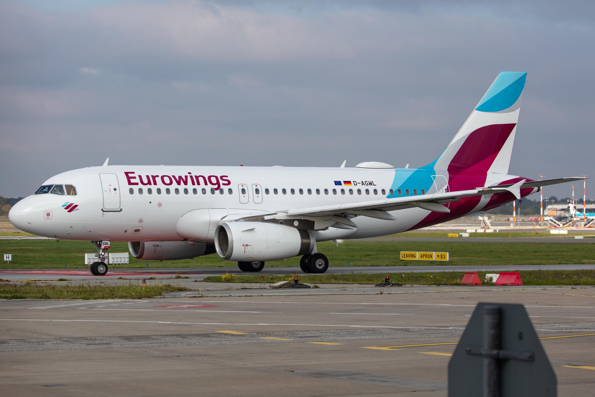 Hamburg Airport: Eurowings (EW / EWG) |  Airbus A319-132 A319 | D-AGWL | MSN 3534