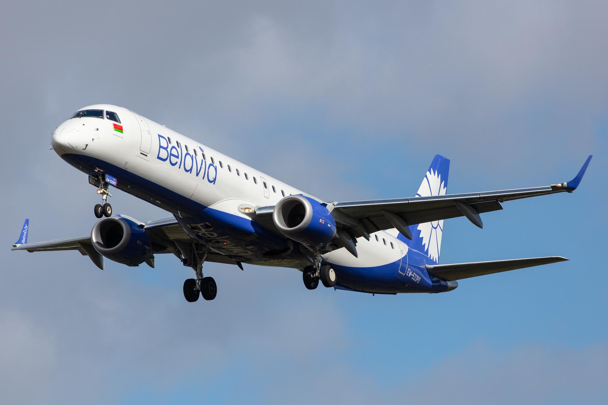 Frankfurt Airport: Belavia (B2 / BRU) |  Embraer E195LR E195 | EW-533PO | MSN 19000766
