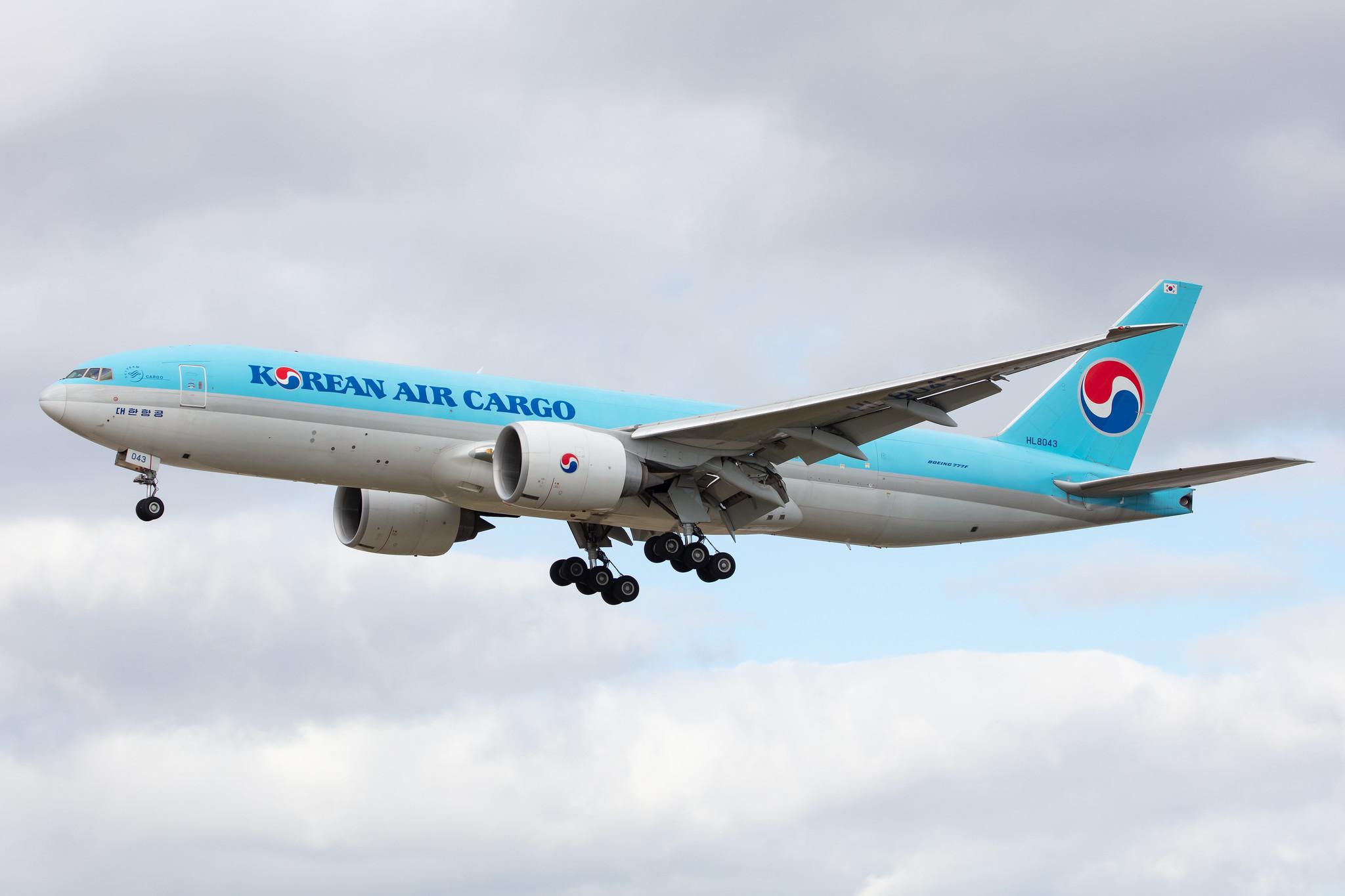 Frankfurt Airport: Korean Air Cargo (KE / KAL) | Operator: Korean Air |  Boeing 777-FB4 B77L | HL8043 | MSN 62693