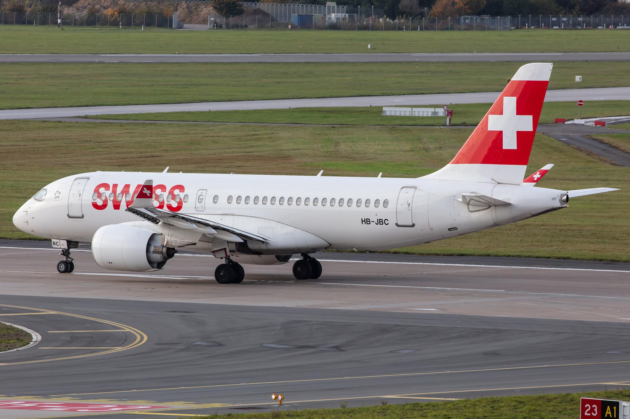 Hamburg Airport: Swiss (LX / SWR) |  Airbus A220-100 BCS1 | HB-JBC | MSN 50012