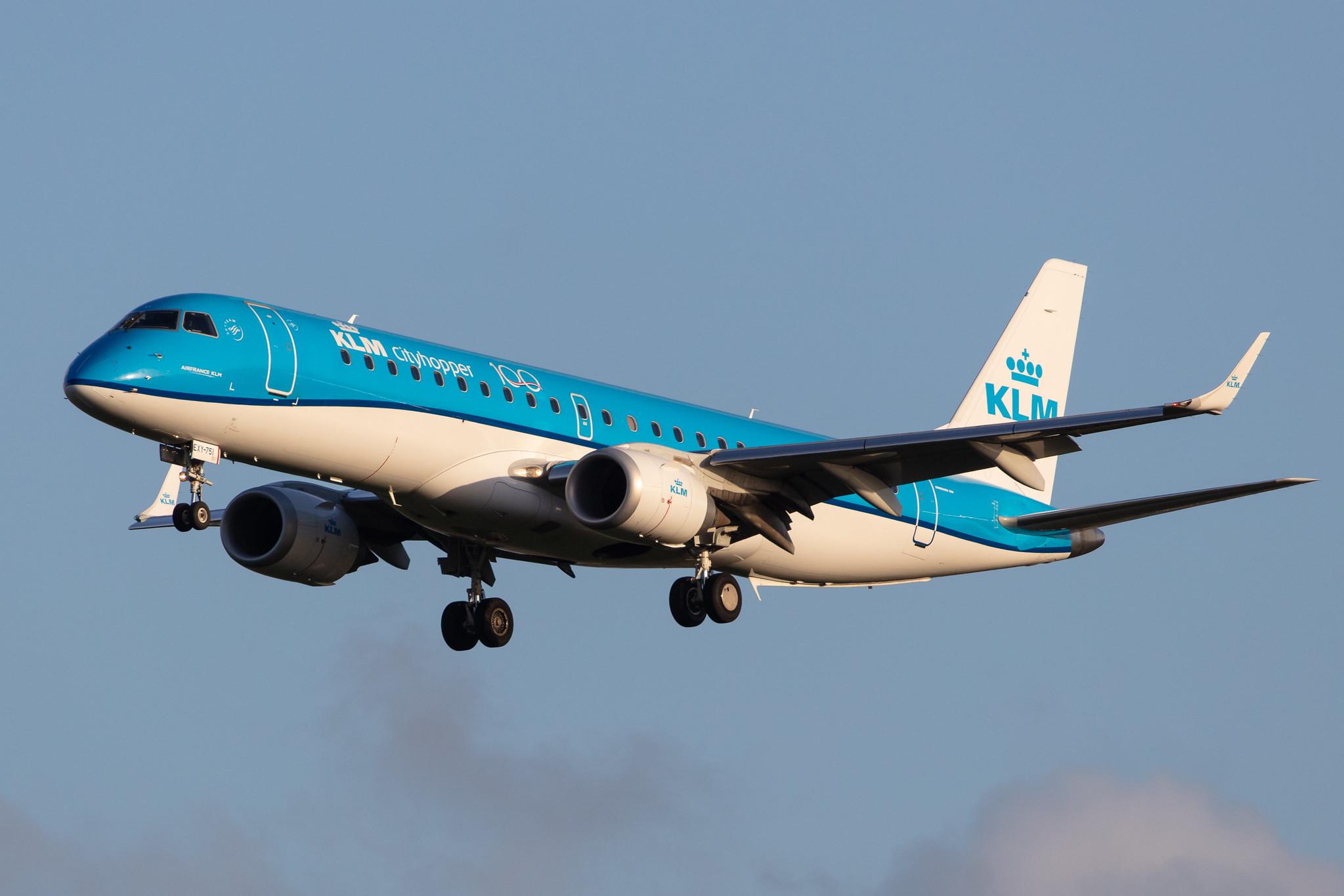 Amsterdam Airport Schiphol: KLM (KL / KLM) | Operator: KLM Cityhopper |  Embraer E190STD E190 | PH-EXY | MSN 19000751