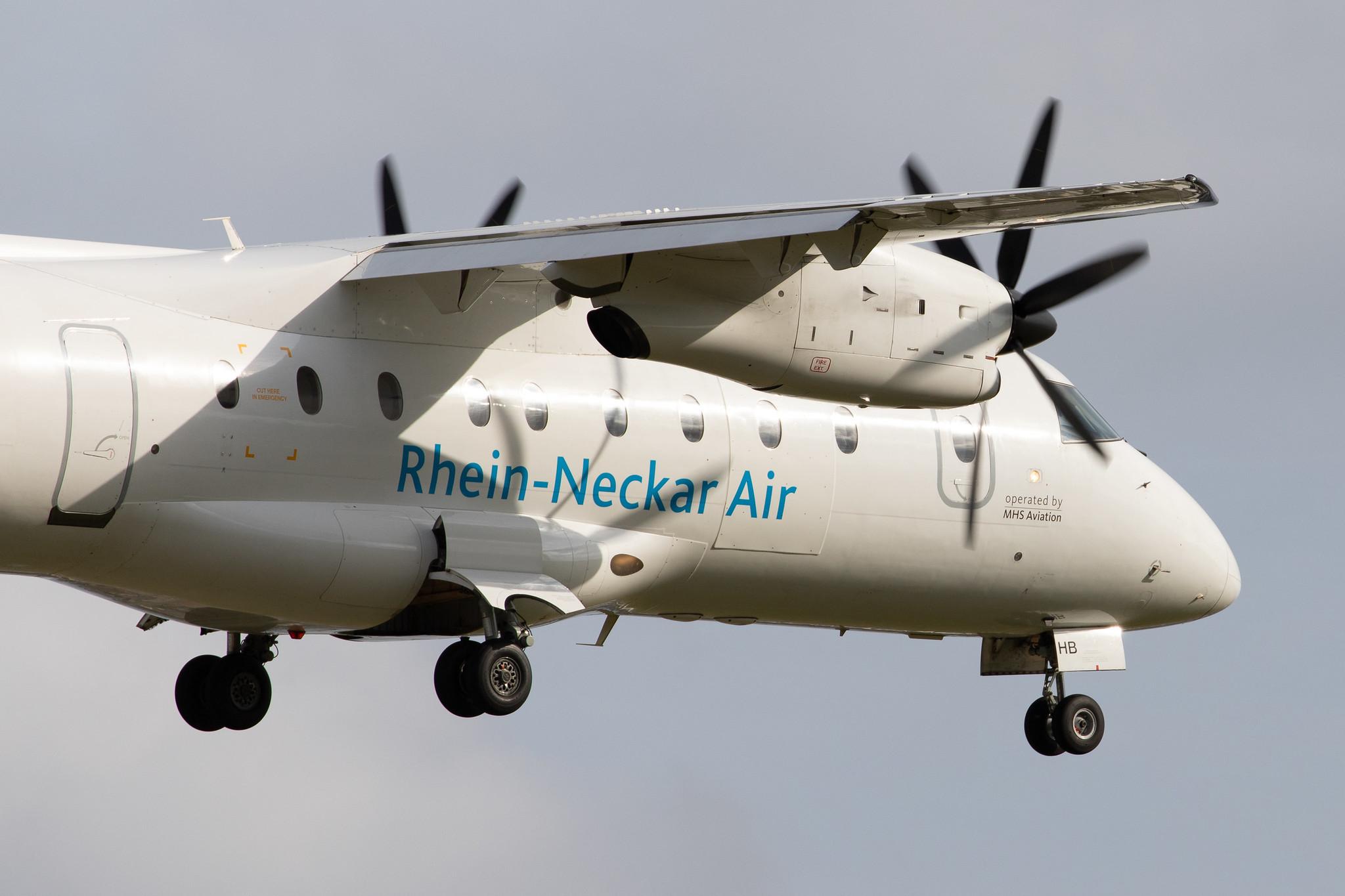 Hamburg Airport: Rhein-Neckar Air (M2 / MHV) | Operator: MHS Aviation |  Dornier 328-110 D328 | D-CMHB | MSN 3110