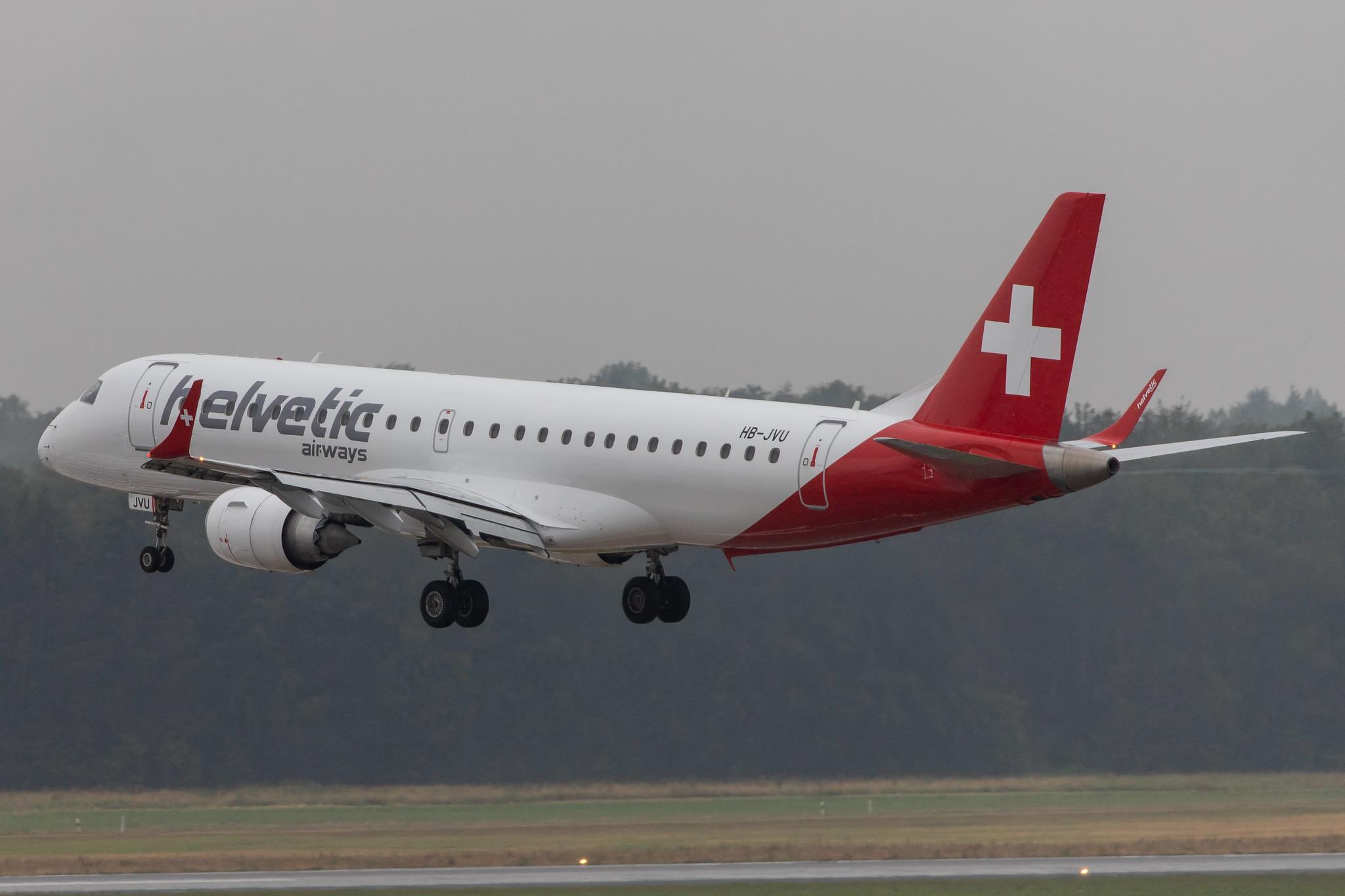 Hamburg Airport: Helvetic Airways (2L / OAW) |  Embraer E190AR E190 | HB-JVU | MSN 19000048