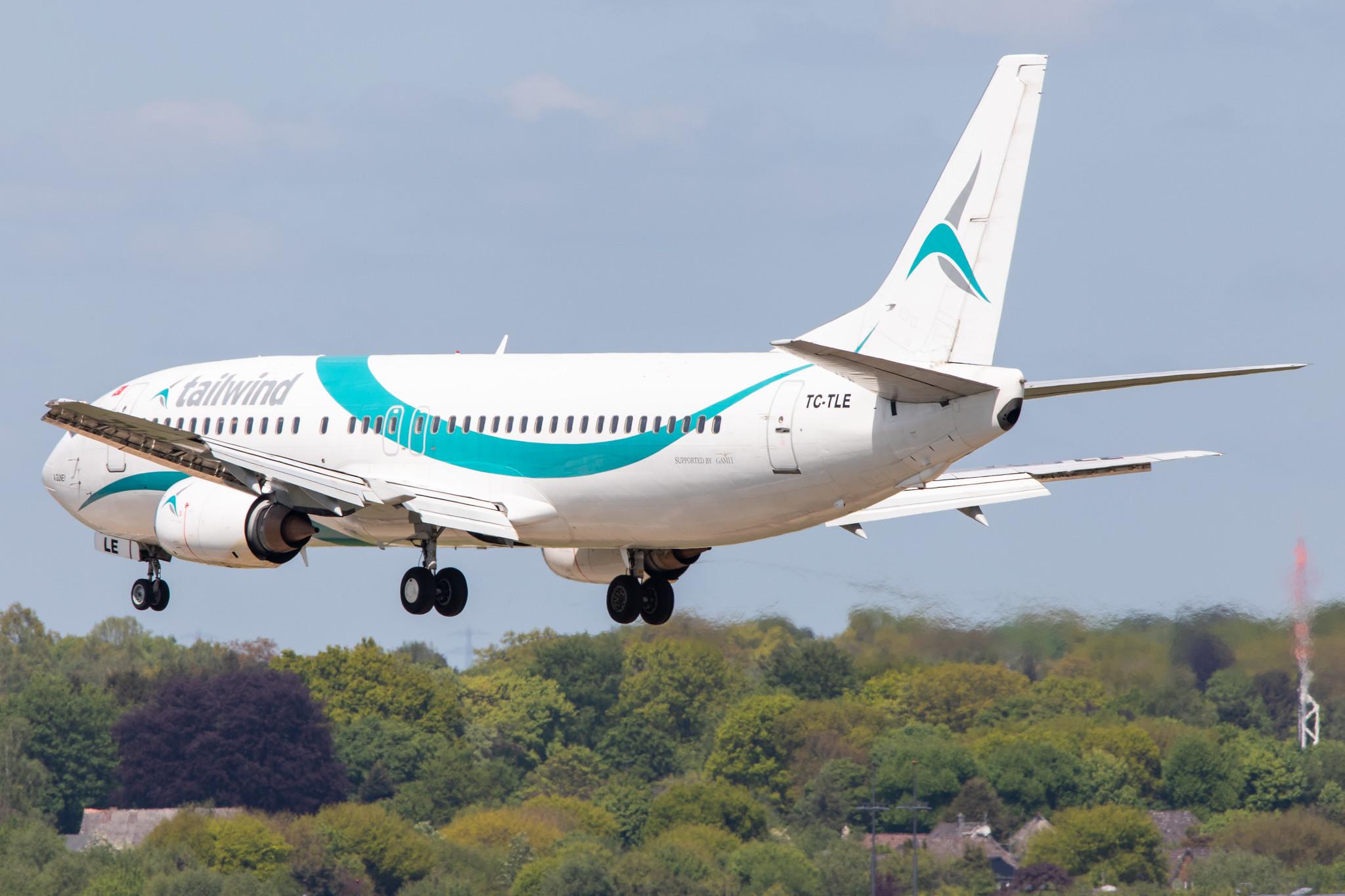 Hamburg Airport: Tailwind Airlines (TI / TWI) |  Boeing 737-4Q8 B734 | TC-TLE | MSN 27628
