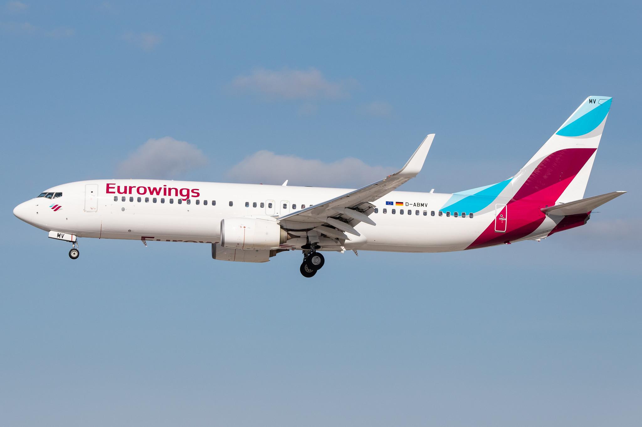 Hamburg Airport: Eurowings (EW / EWG) | Operator: TUI fly |  Boeing 737-86J B738 | D-ABMV | MSN 37785