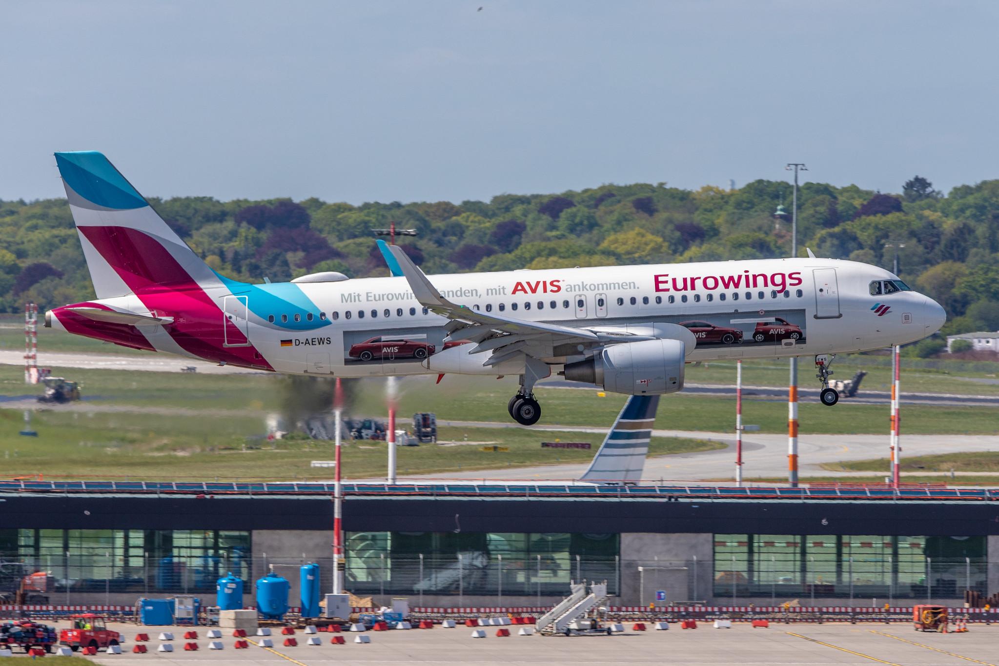 Hamburg Airport: Eurowings (EW / EWG) |  Livery: AVIS Livery |  Airbus A320-214 A320 | D-AEWS | MSN 7439