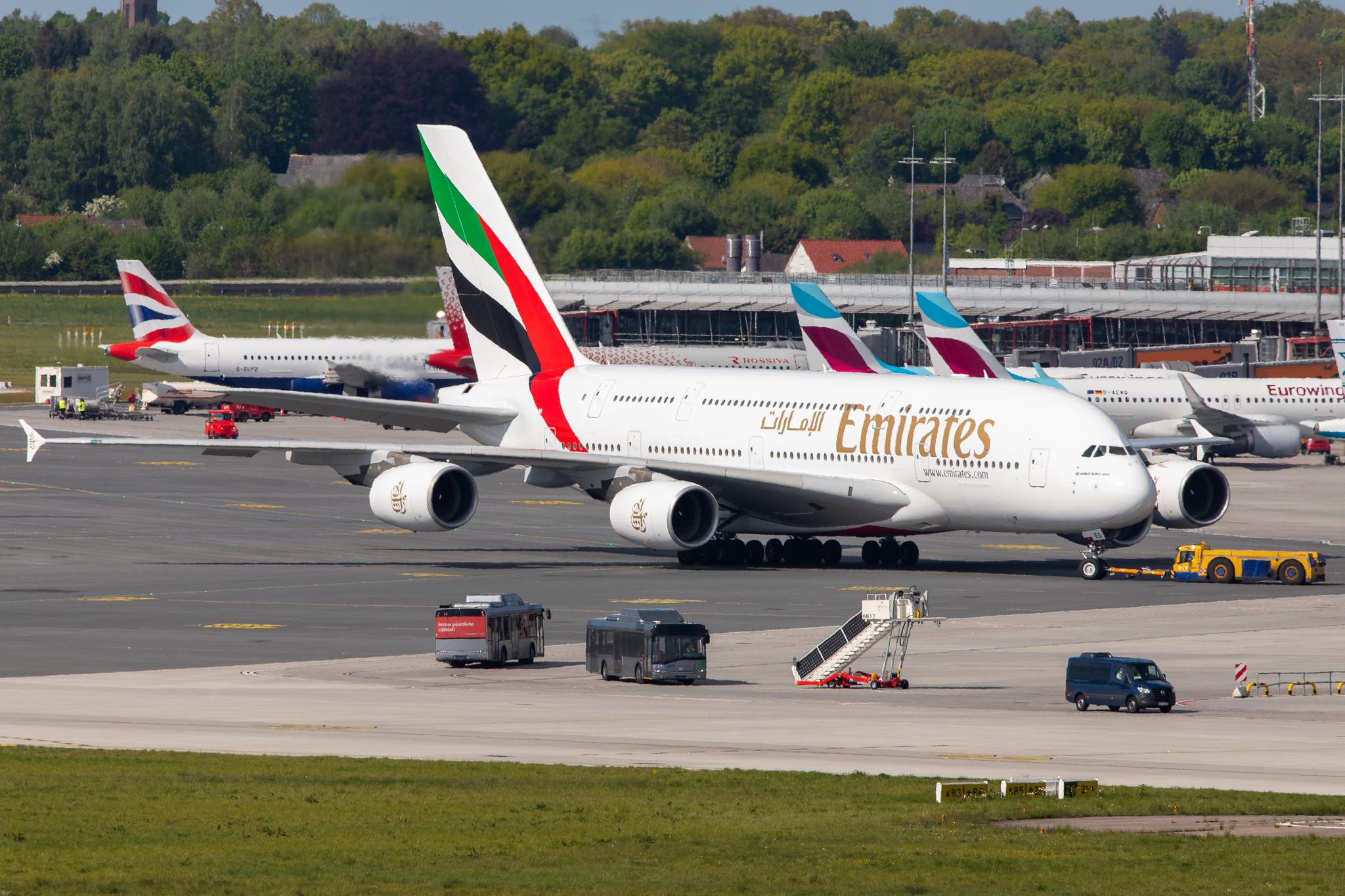 Hamburg Airport: Emirates (EK / UAE) |  Airbus A380-861 A388 | A6-EED | MSN 111