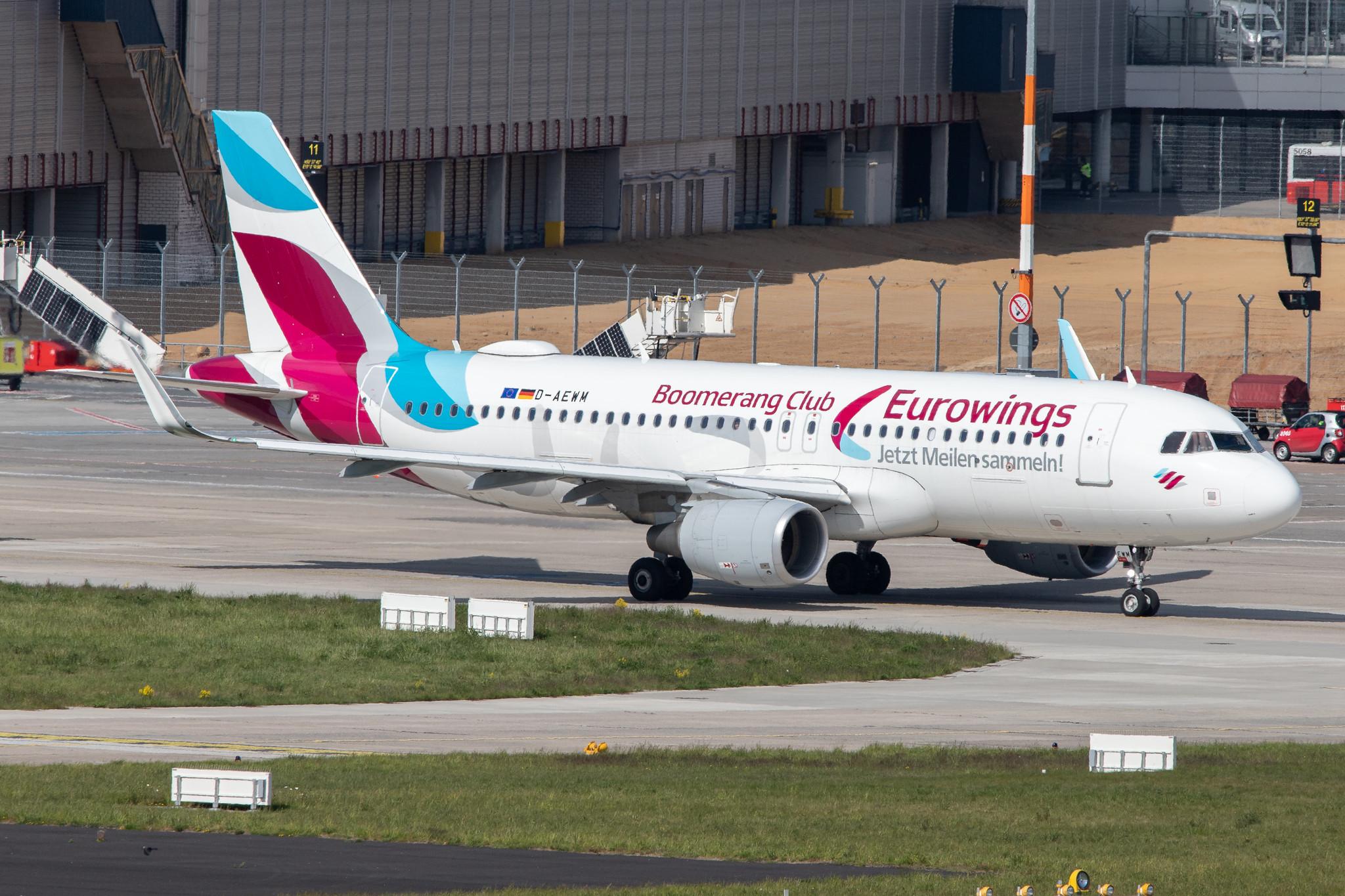 Hamburg Airport: Eurowings (EW / EWG) |  Livery: Boomerang Club Livery |  Airbus A320-214 A320 | D-AEWM | MSN 7259