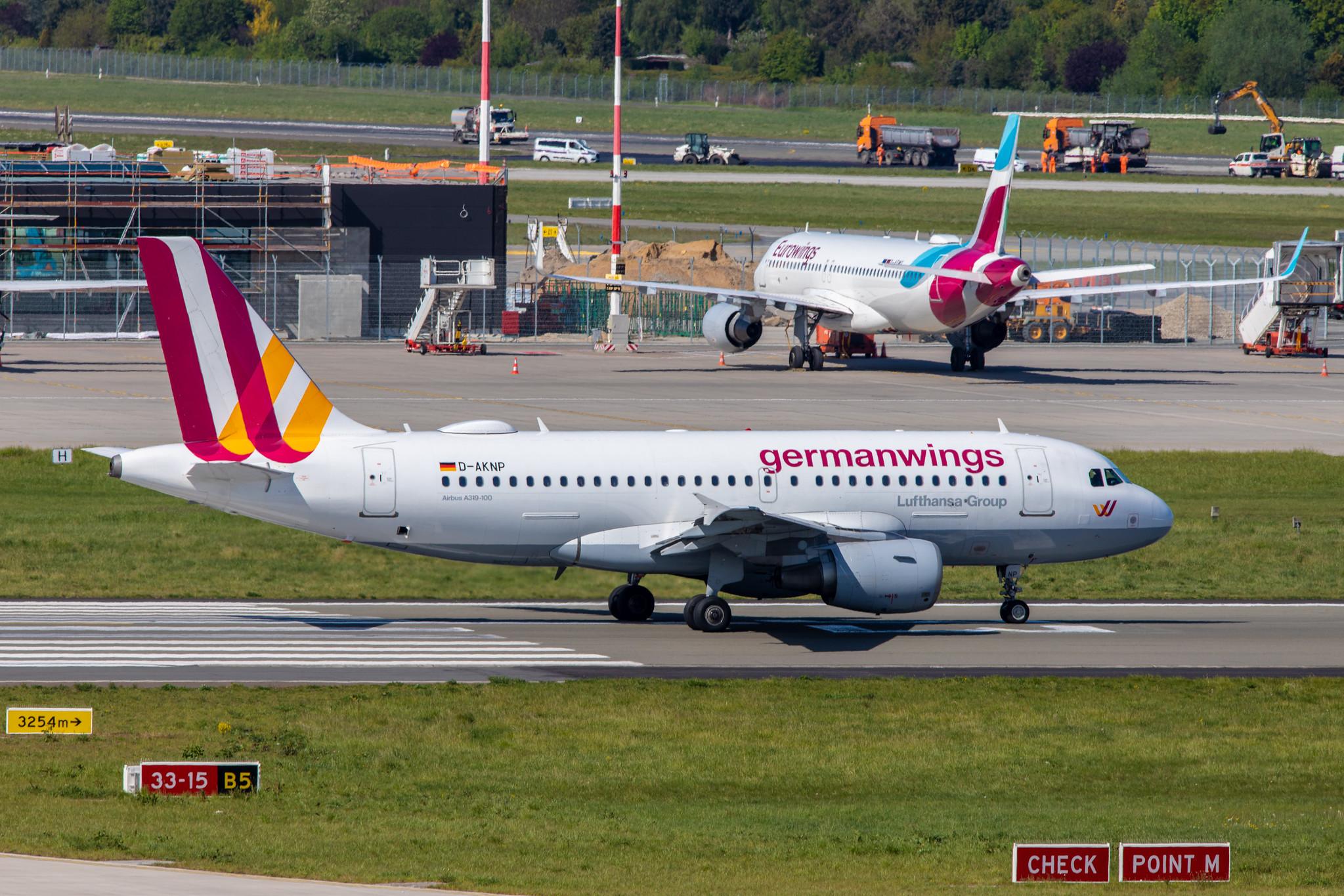 Hamburg Airport: Eurowings (EW / EWG) |  Airbus A319-112 A319 | D-AKNP | MSN 1051 (germanwings)