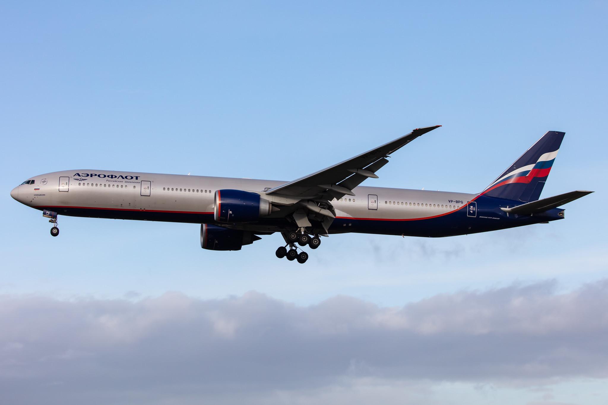 Hamburg Airport: Aeroflot (SU / AFL) |  Boeing 777-3M0(ER) B77W | VP-BPG | MSN 41693