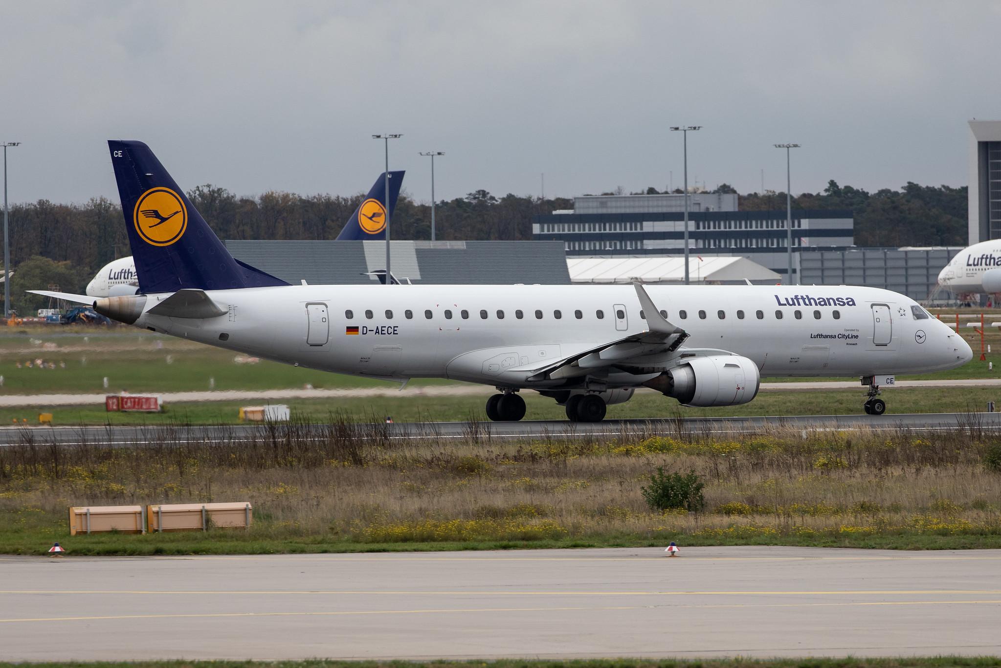 Frankfurt Airport: Lufthansa (LH / DLH) | Operator: Lufthansa CityLine |  Embraer E190LR E190 | D-AECE | MSN 19000341