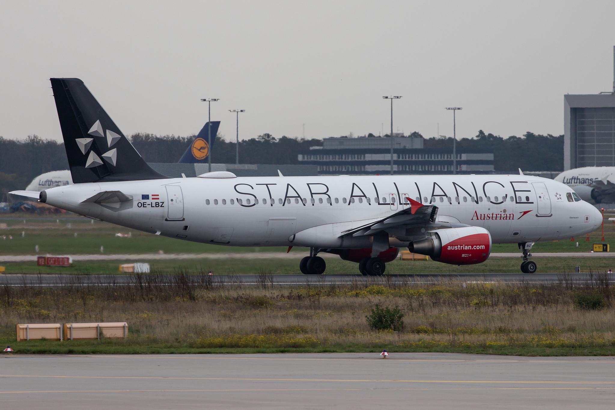 Frankfurt Airport: Austrian Airlines (OS / AUA) |  Livery: Star Alliance Livery |  Airbus A320-214 A320 | OE-LBZ | MSN 5181