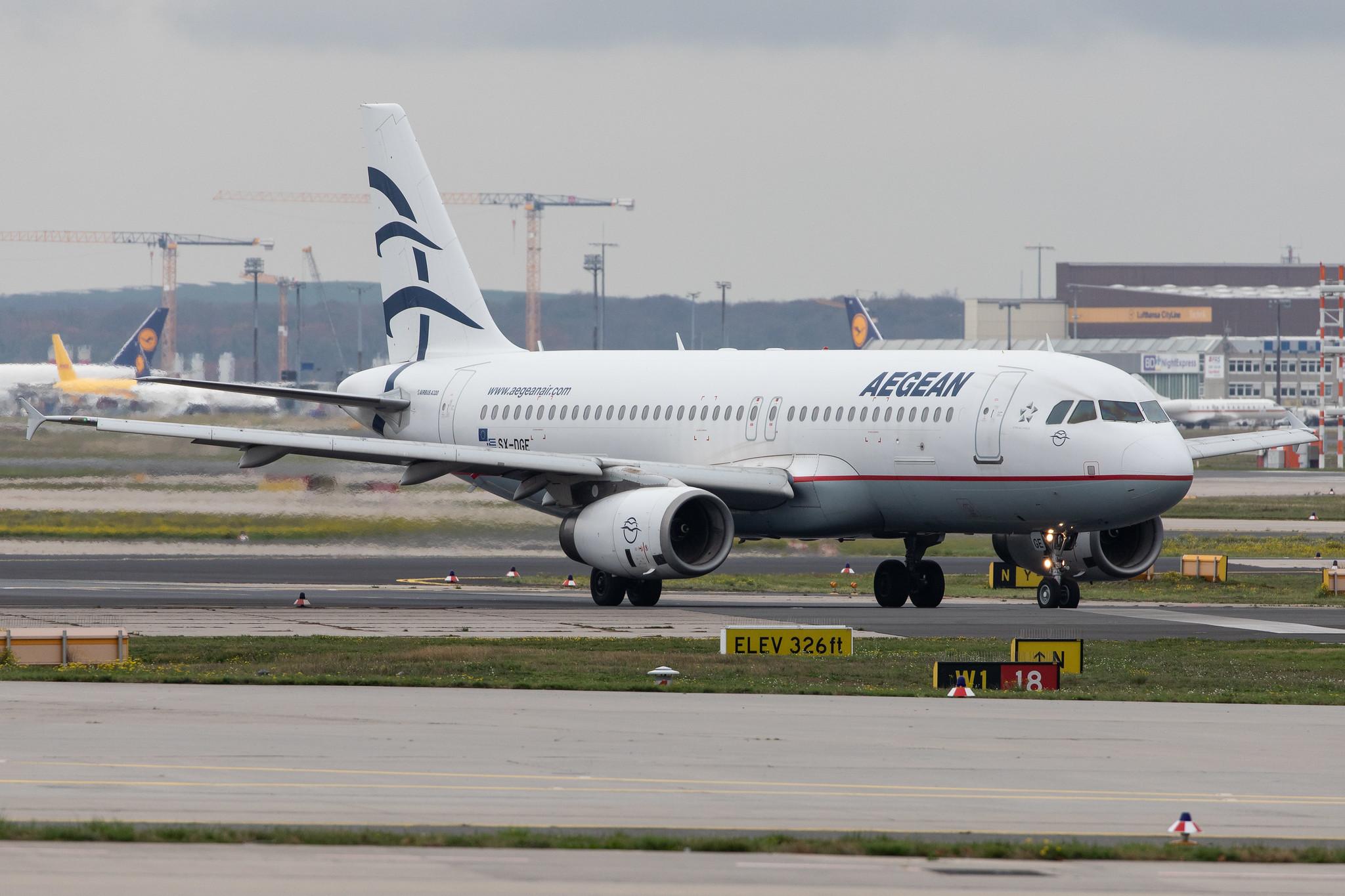 Frankfurt Airport: Aegean Airlines (A3 / AEE) |  Airbus A320-232 A320 | SX-DGE | MSN 3990