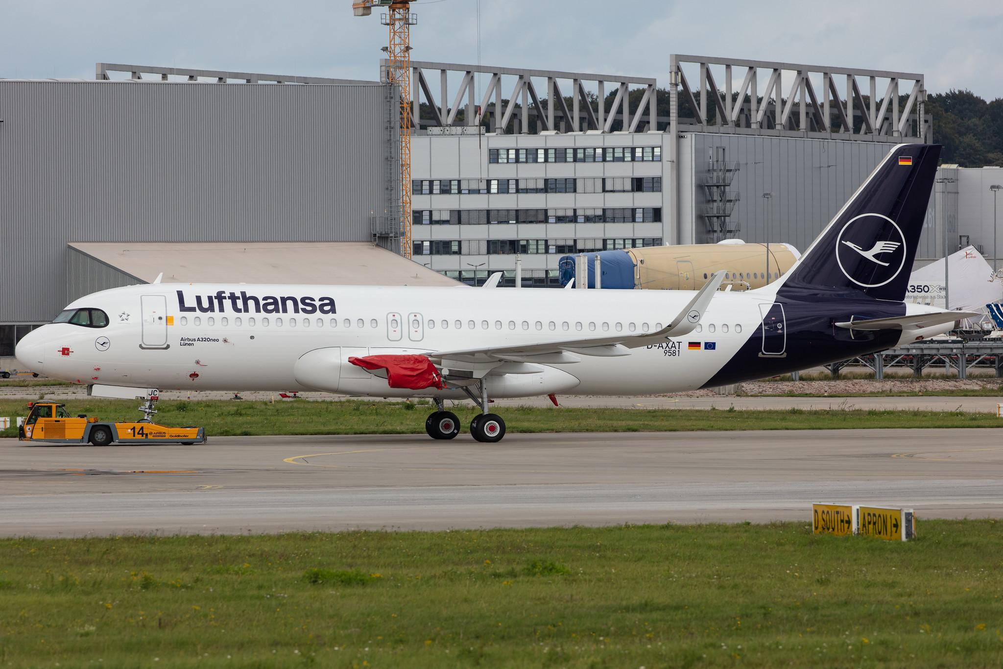 Hamburg Finkenwerder: Lufthansa (LH / DLH) |  Airbus A320-271N A20N | D-AXAT (D-AIJC) | MSN 9581