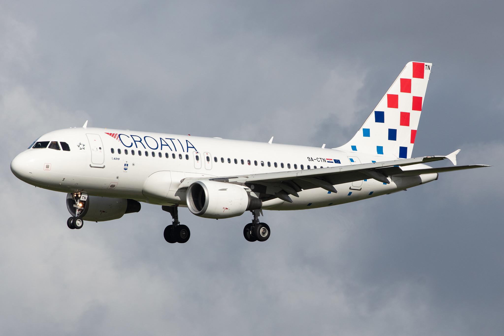 Amsterdam Airport Schiphol: Croatia Airlines (OU / CTN) |  Airbus A319-112 A319 | 9A-CTN | MSN 5085