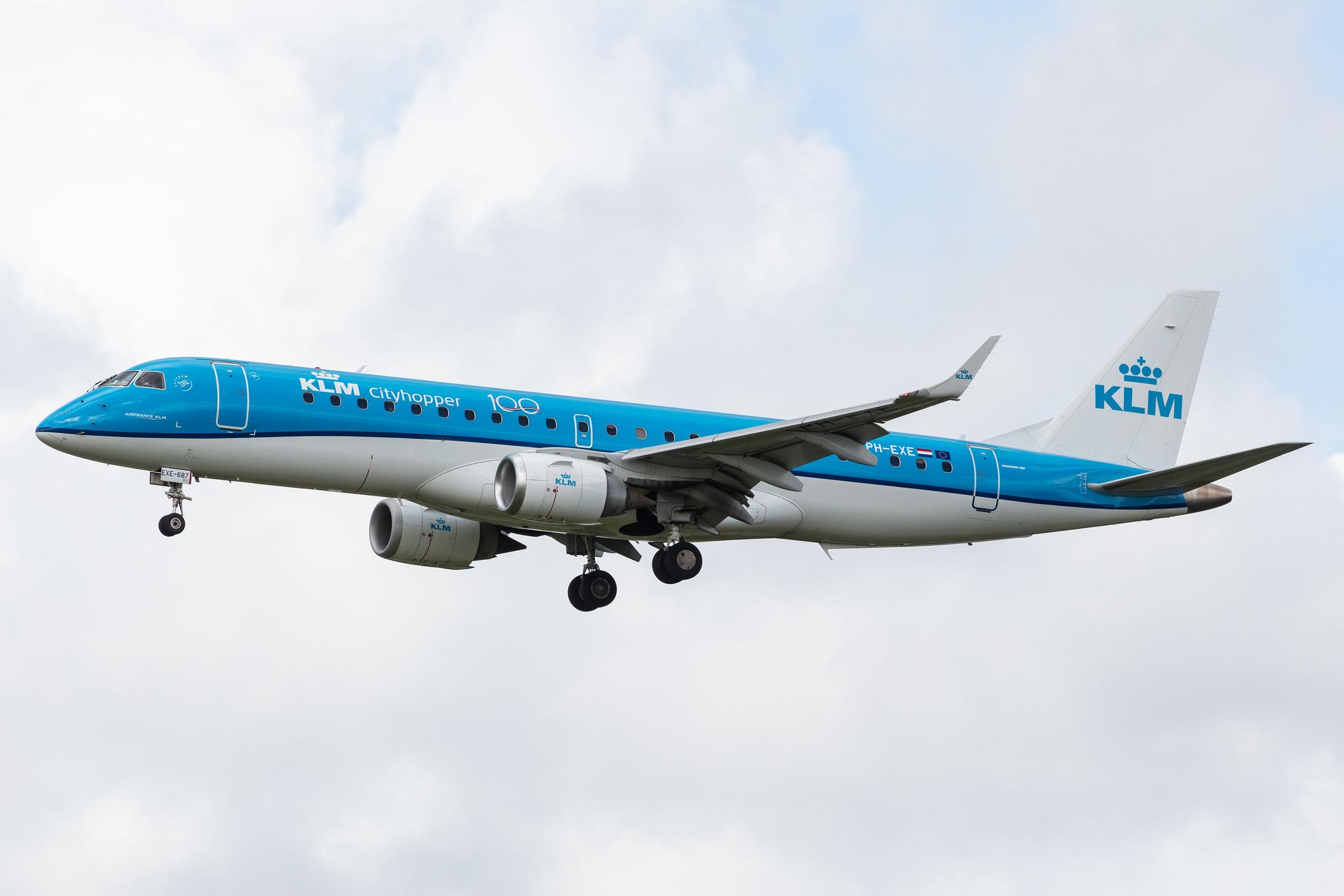 Amsterdam Airport Schiphol: KLM (KL / KLM) | Operator: KLM Cityhopper |  Embraer E190STD E190 | PH-EXE | MSN 19000687